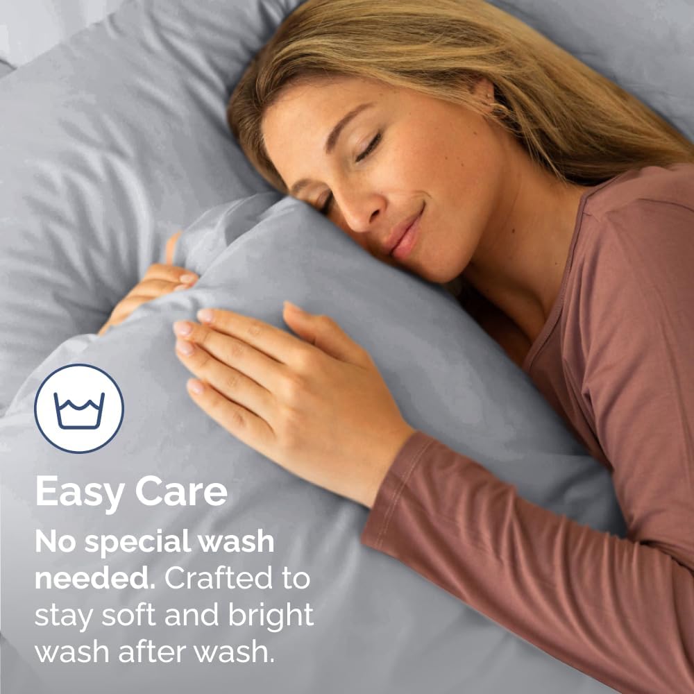 Long Pillowcases - Body Pillow Cover - Long Pillow Insert for Sleeping, Side Sleepers - Soft & Breathable Body Pillow Case with Envelope Enclosure - Comfy & Machine Washable - 20" x 54" (Steel Blue)