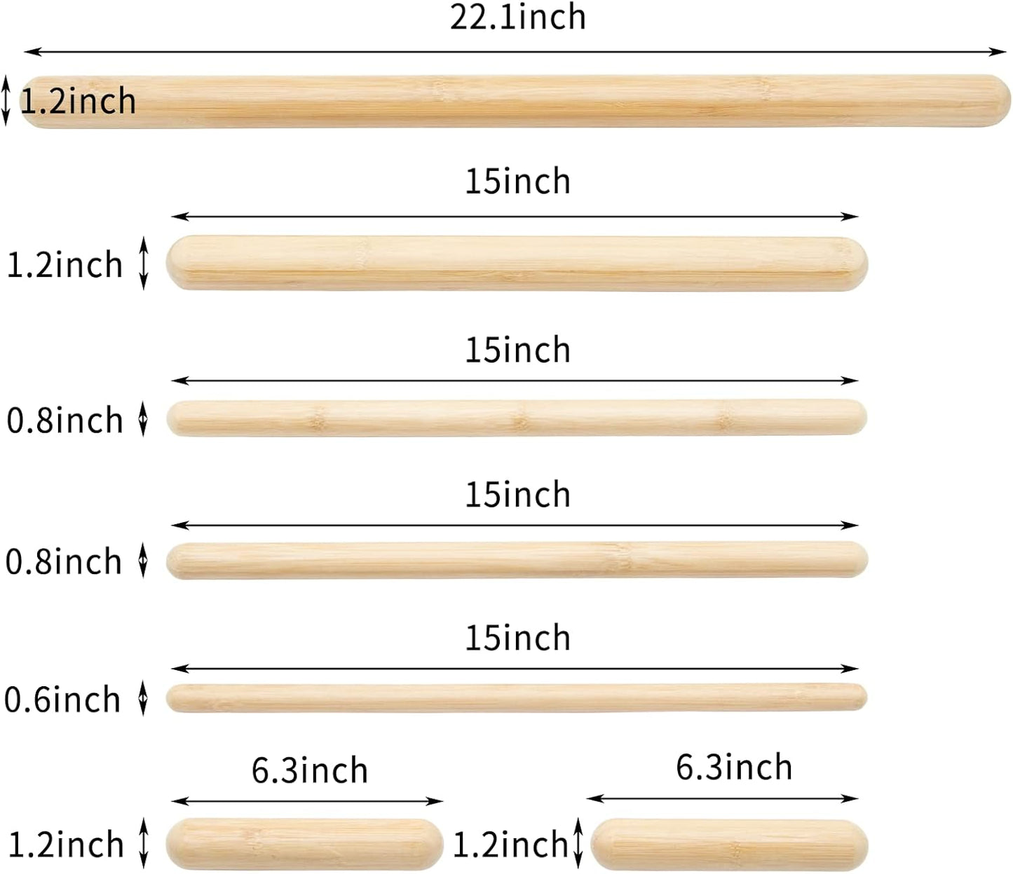 7Pcs Bamboo Massage Sticks Tools Hot and Cold theapy Poles