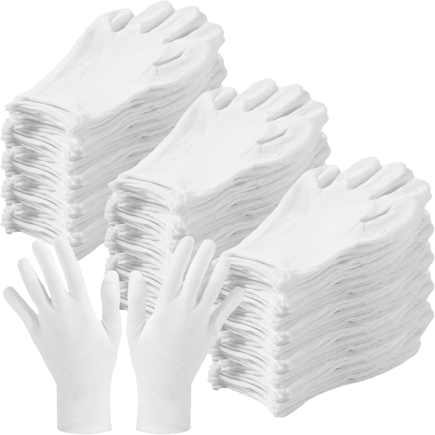 Frienda 300 Pcs Cotton Gloves Bulk Large Size for Men Women Inspection Gloves for Dry Hand Art Handling Coin Jewelry (XL)