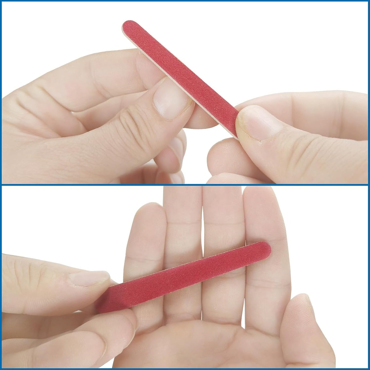 Mini Nail Files (100 Pack), 180/240 Grit Wooden Emery Board Nail File Double Sided Small Wood Emory Fingernail Files for Natural Nails Professional Reusable Manicure Pedicure