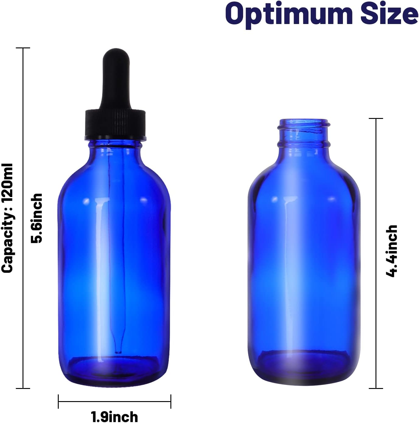 24 Pack 4oz Cobalt Blue Glass Bottles with Glass Eye Droppers for Essential Oils, Perfumes & Lab Chemicals (2 Brushes, 2 Funnels, 2 Extra Droppers, 36 Pieces Labels & Measuring Cup Included)