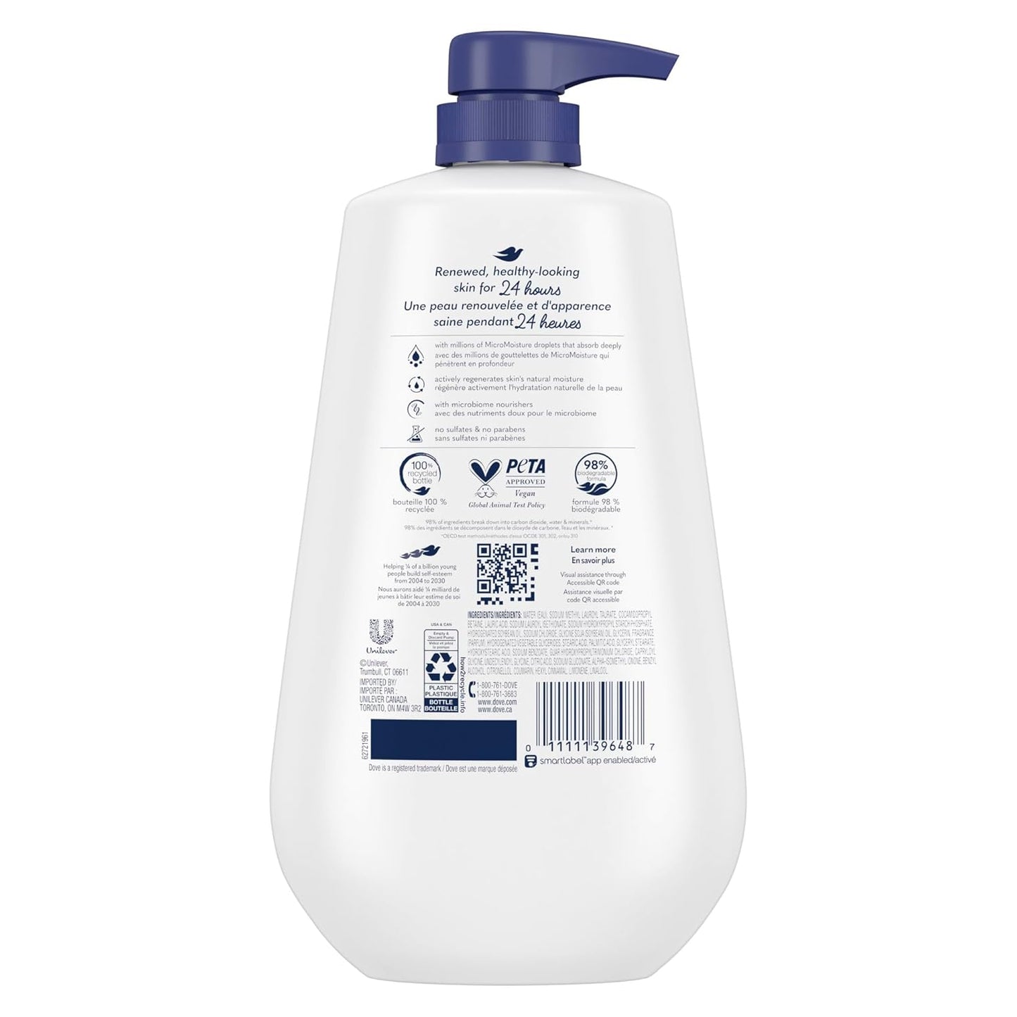 Dove Body Wash with Pump with Skin Natural Nourishers Instantly Soft Skin and Lasting Nourishment Deep Moisture Cleanser Effectively Washes Away Bacteria While Nourishing Your Skin 34 oz (Pack of 3)
