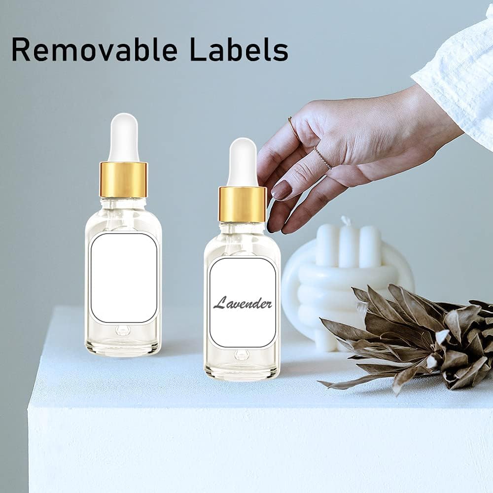 Bumobum 2 oz Dropper Bottle, Clear Glass Eye Dropper Bottles with Golden Top Cap for Essential Oils, 99 pack Tincture Bottle with Labels and Funnel