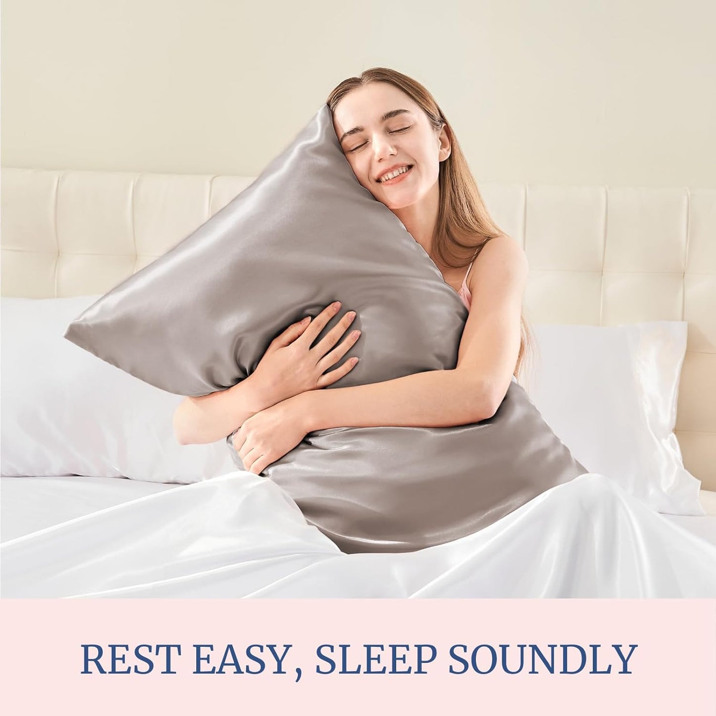 BEDELITE Satin Pillowcase for Hair and Skin, Super Soft and Cooling Similar to Silk Pillow Cases 2 Pack with Envelope Closure, Gift for Women Men(20"x30" Queen Size, Rose Taupe)