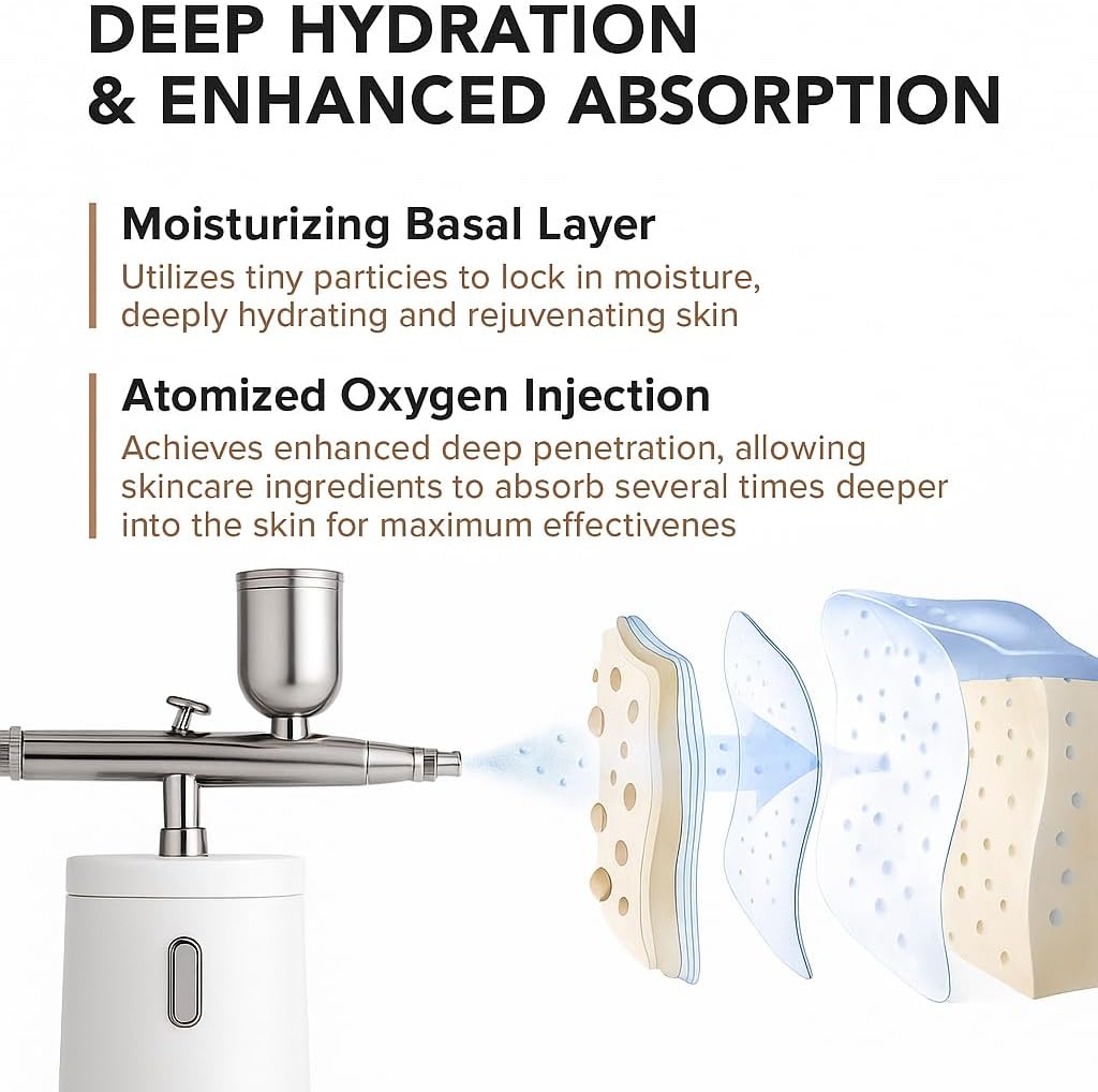 Facial Mist Spray Machine – 0.3mm Oxygen Micro Mist for Toner & Serum Infusion | High-Pressure Hydration & Skin Cooling Steamer for Home & Salon Use – Koli Z2