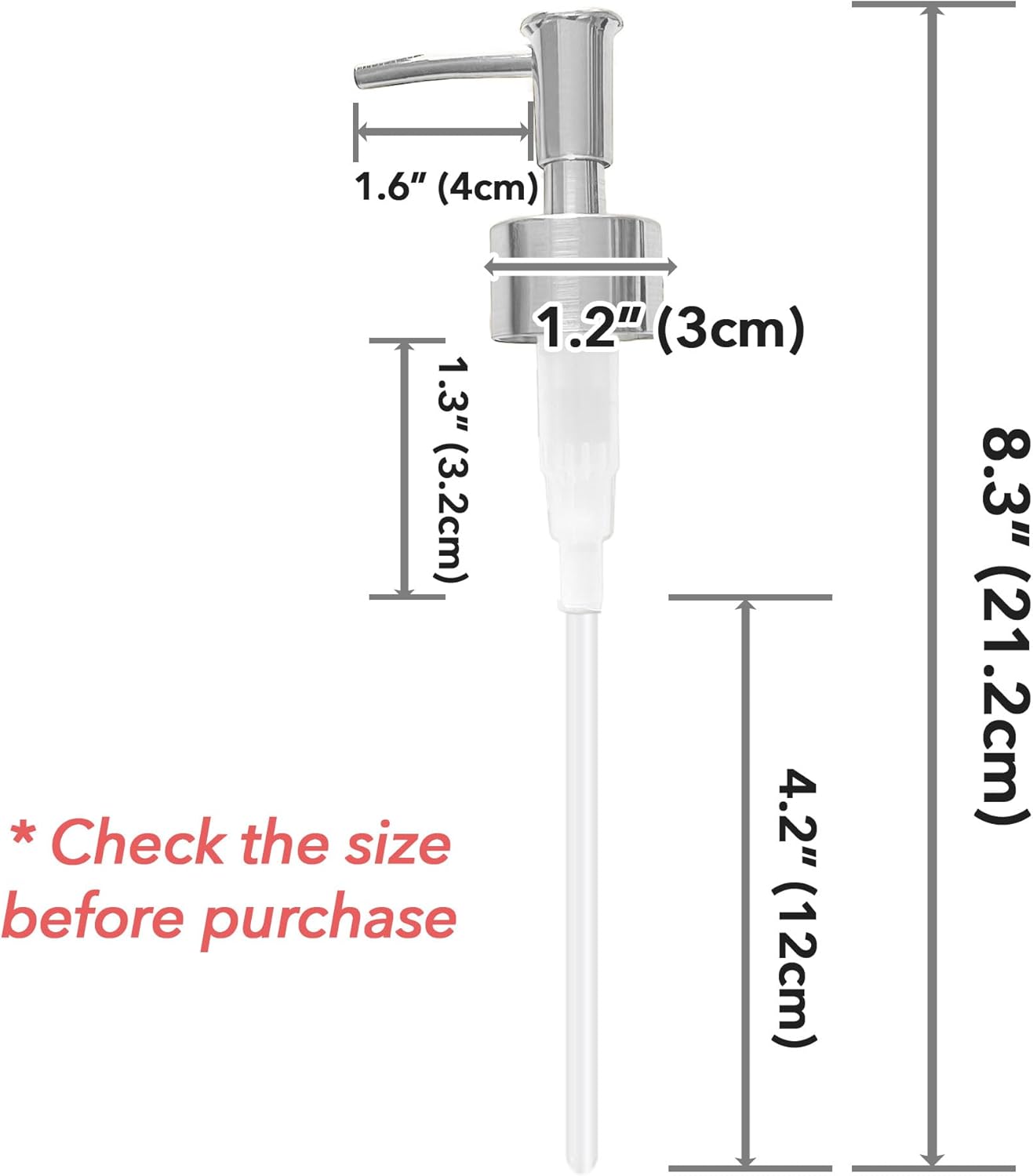 Pump Head Replacement for Soap Dispenser, 3 Pack, 28/400 Threads Standard Size, for Bathroom and Kitchen (Clear Silver)