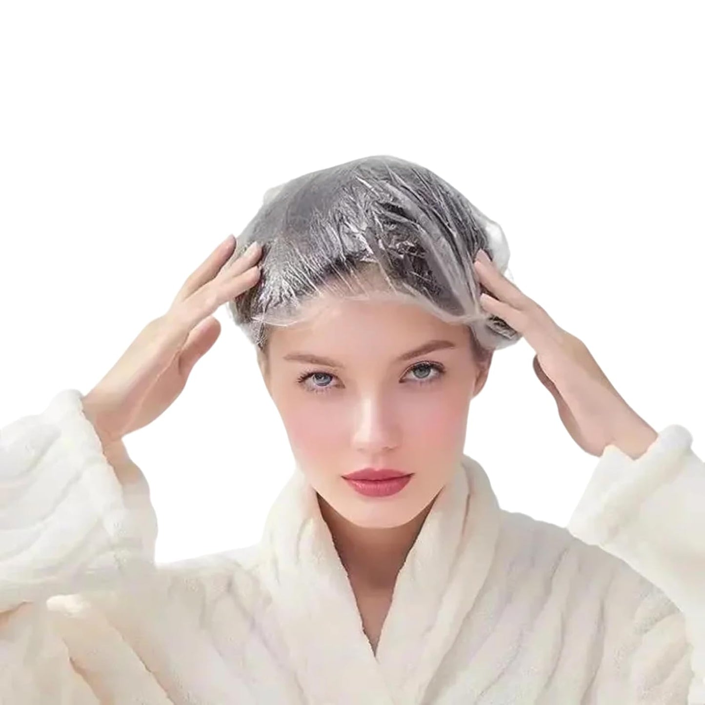 200PCS Disposable Shower Caps, Plastic Clear Hair Cap Large Thick Waterproof Bath Caps for Women & Men Unisex Reusable Travel Essentials for Deep Conditioning, Hair Treatment, Hotel, Spa, and Home Use