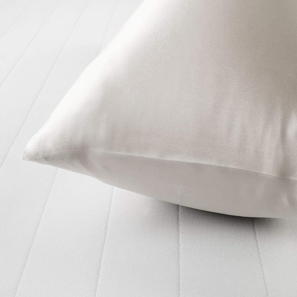 Silky Satin Toddler Pillowcases Set of 2, Super Soft Travel Pillow Covers, Small Kids Pillow Cases with Envelope Closure, 13"x 18", Silvergrey