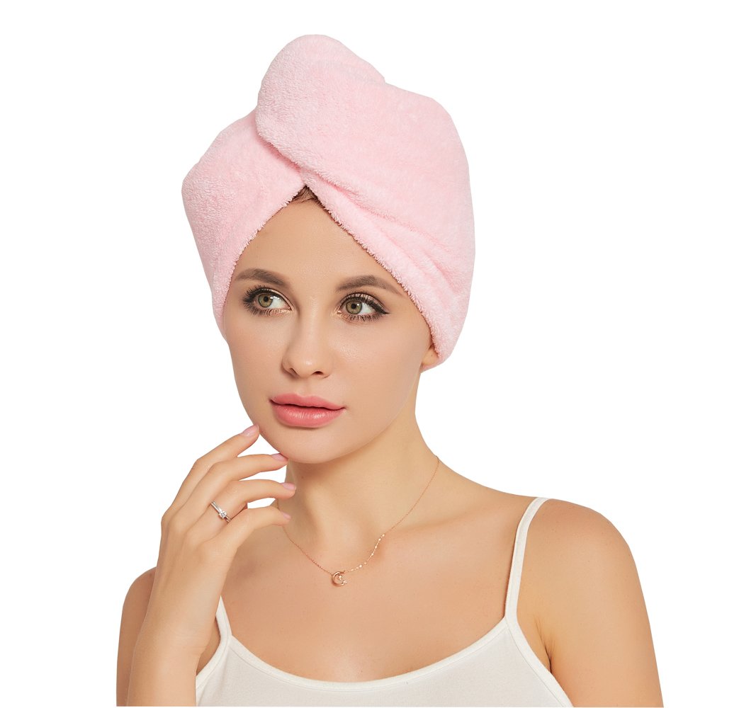 HOPESHINE Women's Soft Shower Hair Towel Twist Hair Turban Wrap Drying Cap Great Gift for Women (Purple+Pink + Rainbow