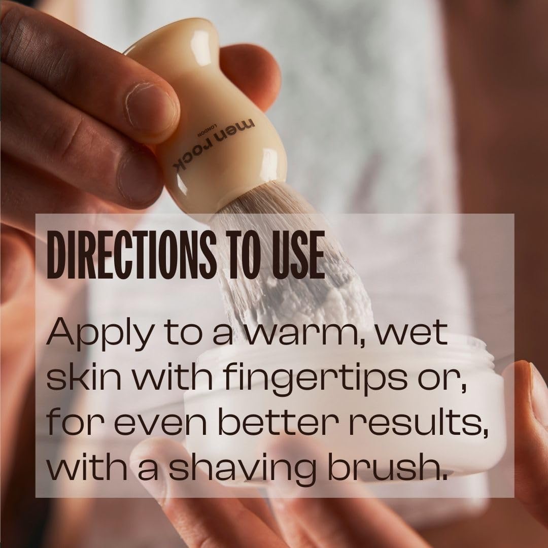 Men Rock Shave Cream - Black Pomegranate - Mens Shaving Cream - Moisturizing Shaving Foam for Men - Non-Drying Formula - Cruelty-Free - 3.5 oz