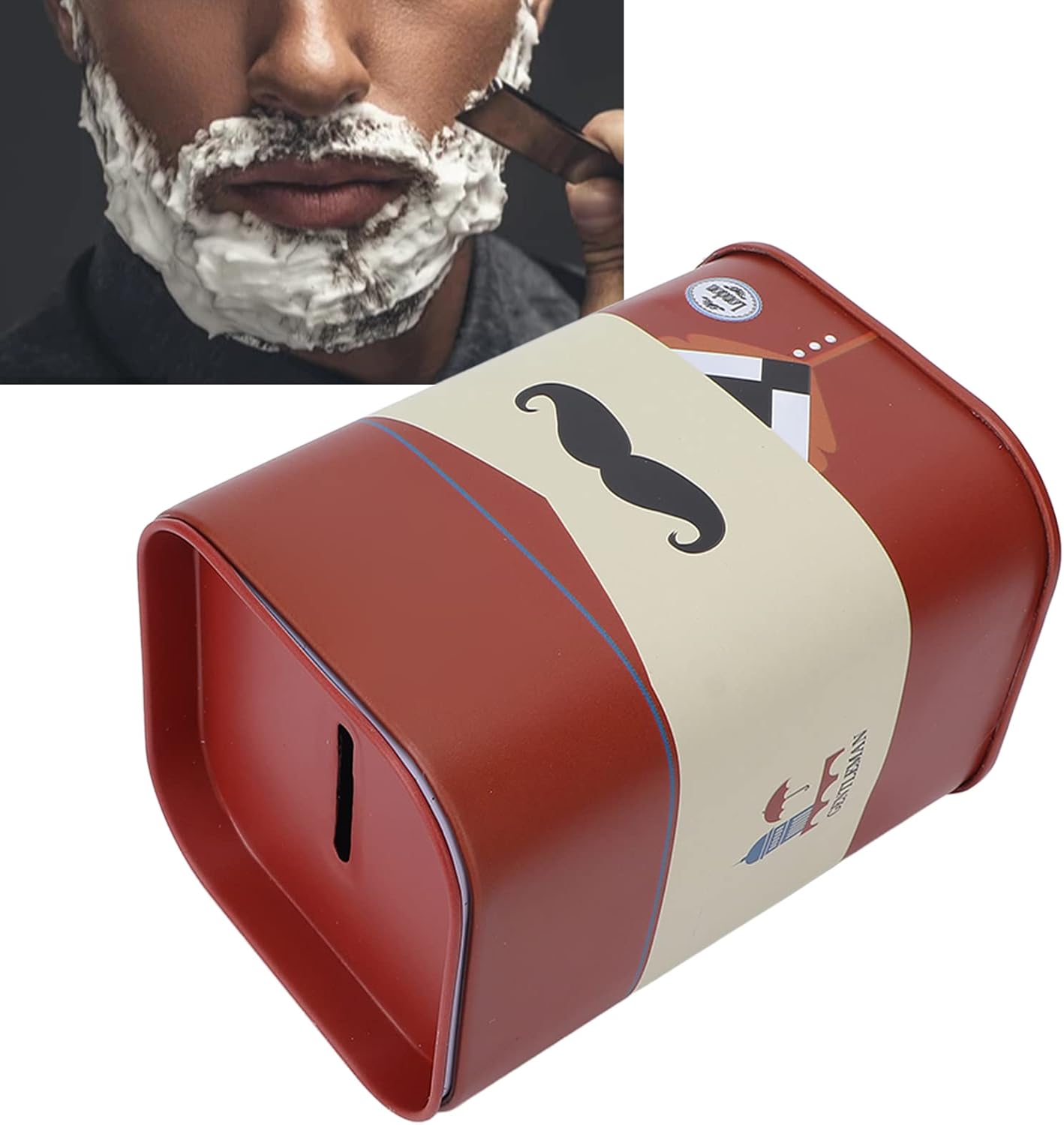 Blade Container, Safety Shaver Blade StoragementRemovable Design Large Capacity Compact Structure Beautiful Practical Blade Disposal Case for Home(Red beard)