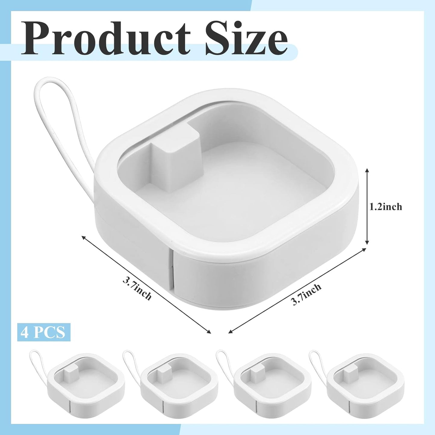 Kathfly 4 Pcs White Hair Tie Organizer Portable Hair Accessory Storage Containers Stackable Tie Bobby Pin Holder Home Cotton Swab Dispenser Accessories Jewelry Organizer Box