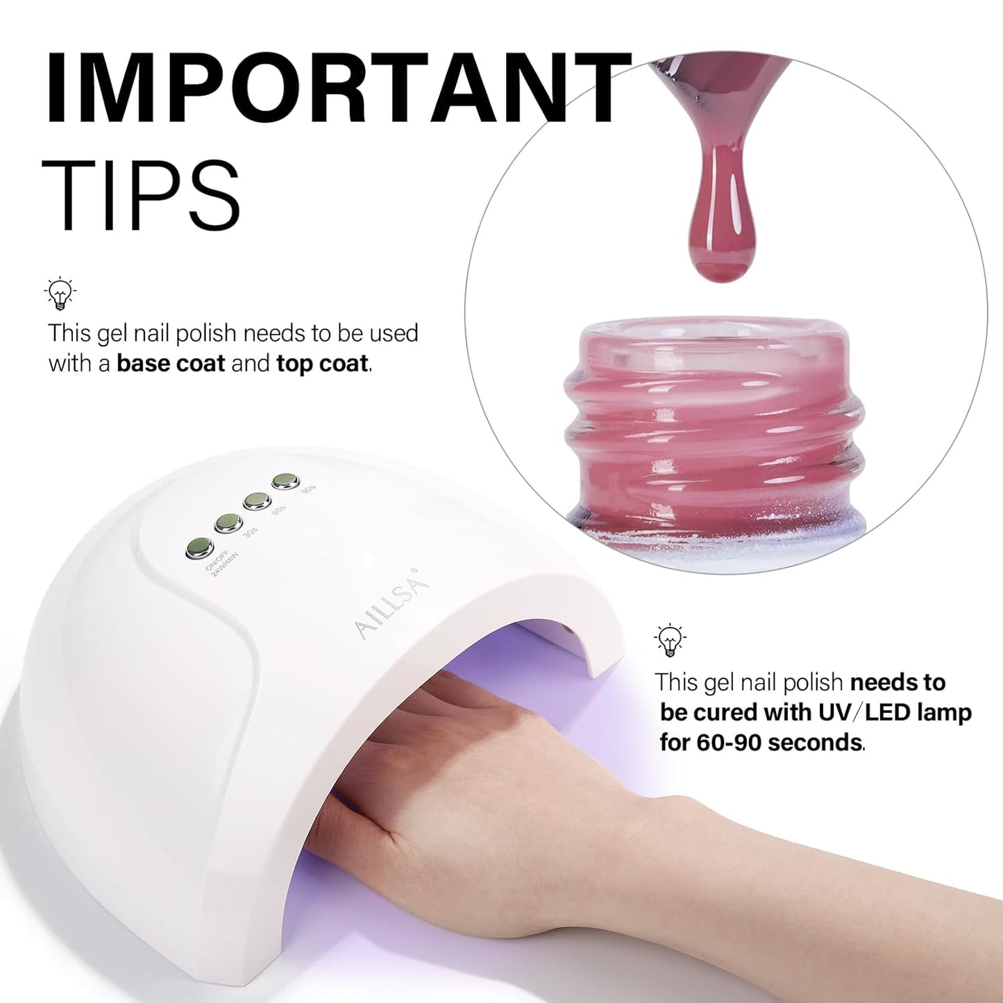 AILLSA Dark Pink Gel Nail Polish Pink Burgundy Jelly Gel Polish Neutral Sheer Translucent Nude Gel Polish Long Lasting Pinks Wine Color Soak Off U V Gel for French Manicure Nail Art at Home 0.51 Oz