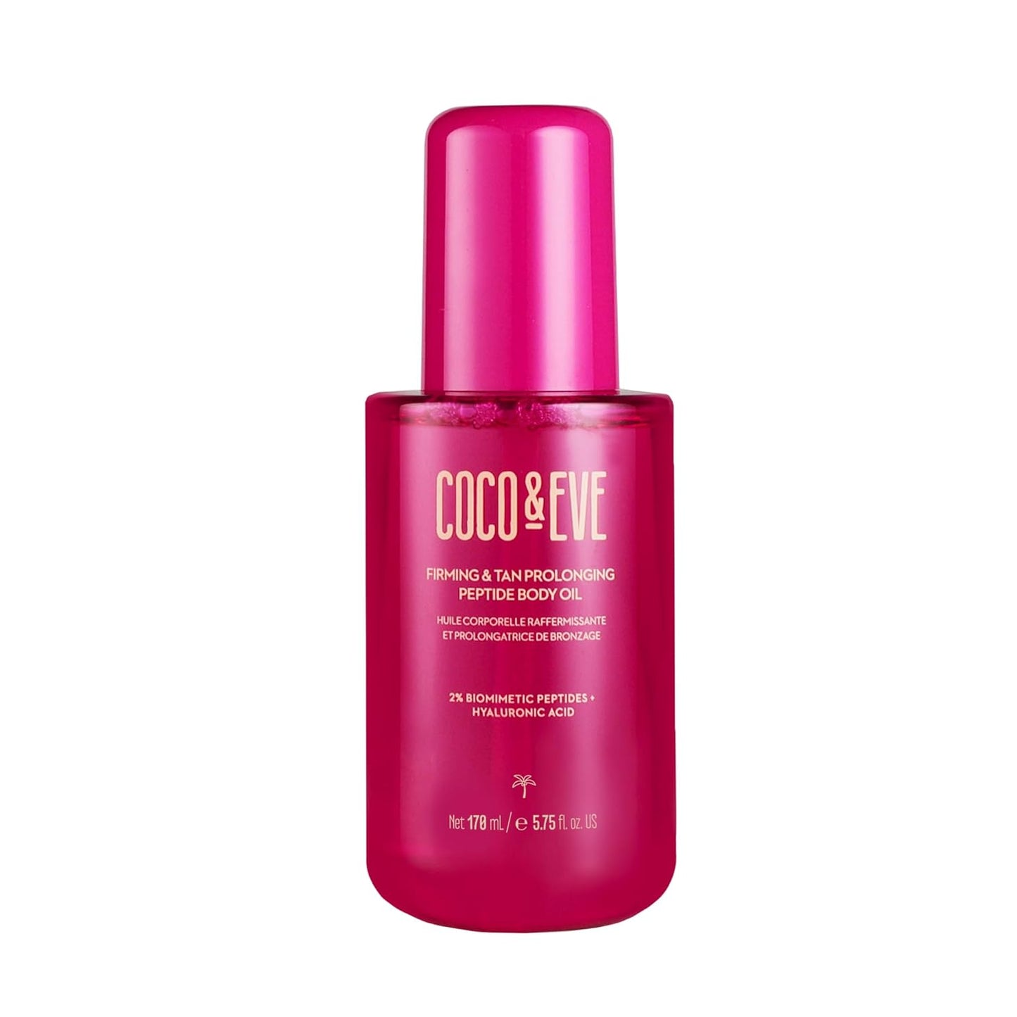 Coco & Eve Firming & Tan Prolonging Peptide Body Oil. Up to 28 Days Natural Tan Extender. After Sun Care with Tropical Oils, Vitamins C & E for Nourished, Glowy & Visibly Firmer Skin. (5.75 fl oz)