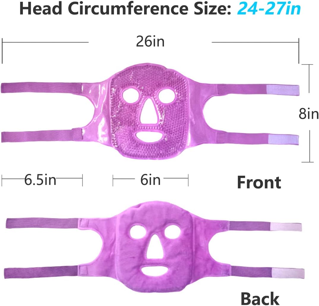 Cold Face Eye Mask, Cooling Mask, Reusable Cold Mask for Hot and Cold Treatment for Eye Strain, Eye Swelling, Eye Redness, Puffy Eyes, Dark Circles, Smooth Fine Lines, and Eye Recover. 1 PCS