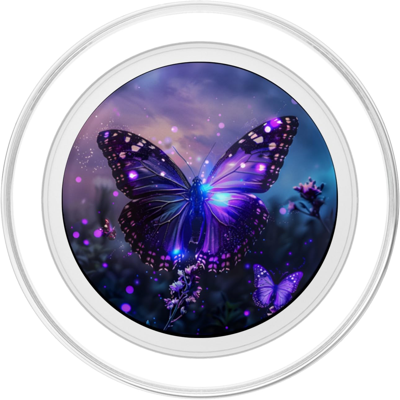 Purple Butterflies PopSockets PopGrip for MagSafe