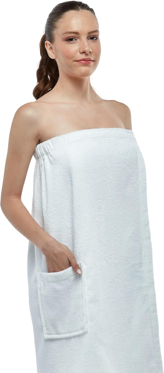 ESKYMODE Womens Terry Cotton Bath Robe Wrap, Women's Spa Shower Towel Bathrobe