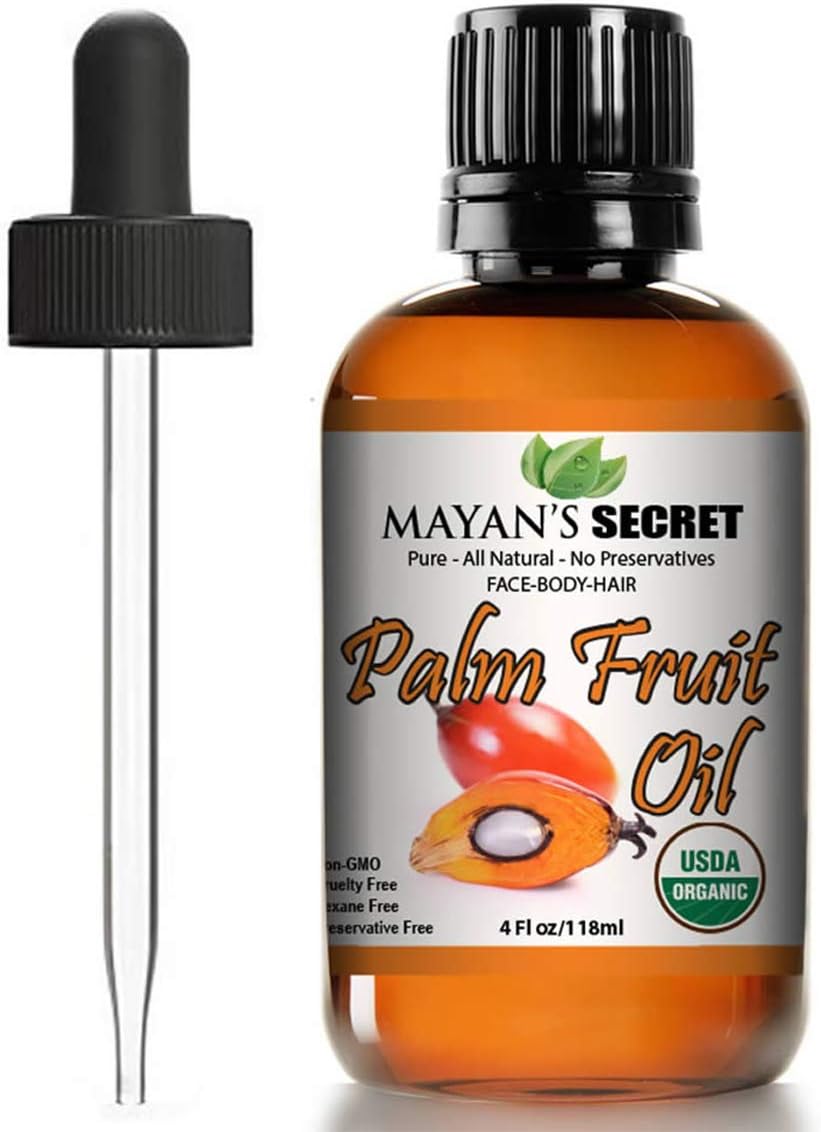 Mayan's Secret Pure Carrier and Essential oils for Skin Care, Hair, Body Moisturizer for Face-Anti Aging Skin Care (Palm Fruit Oil Organic, 4oz)