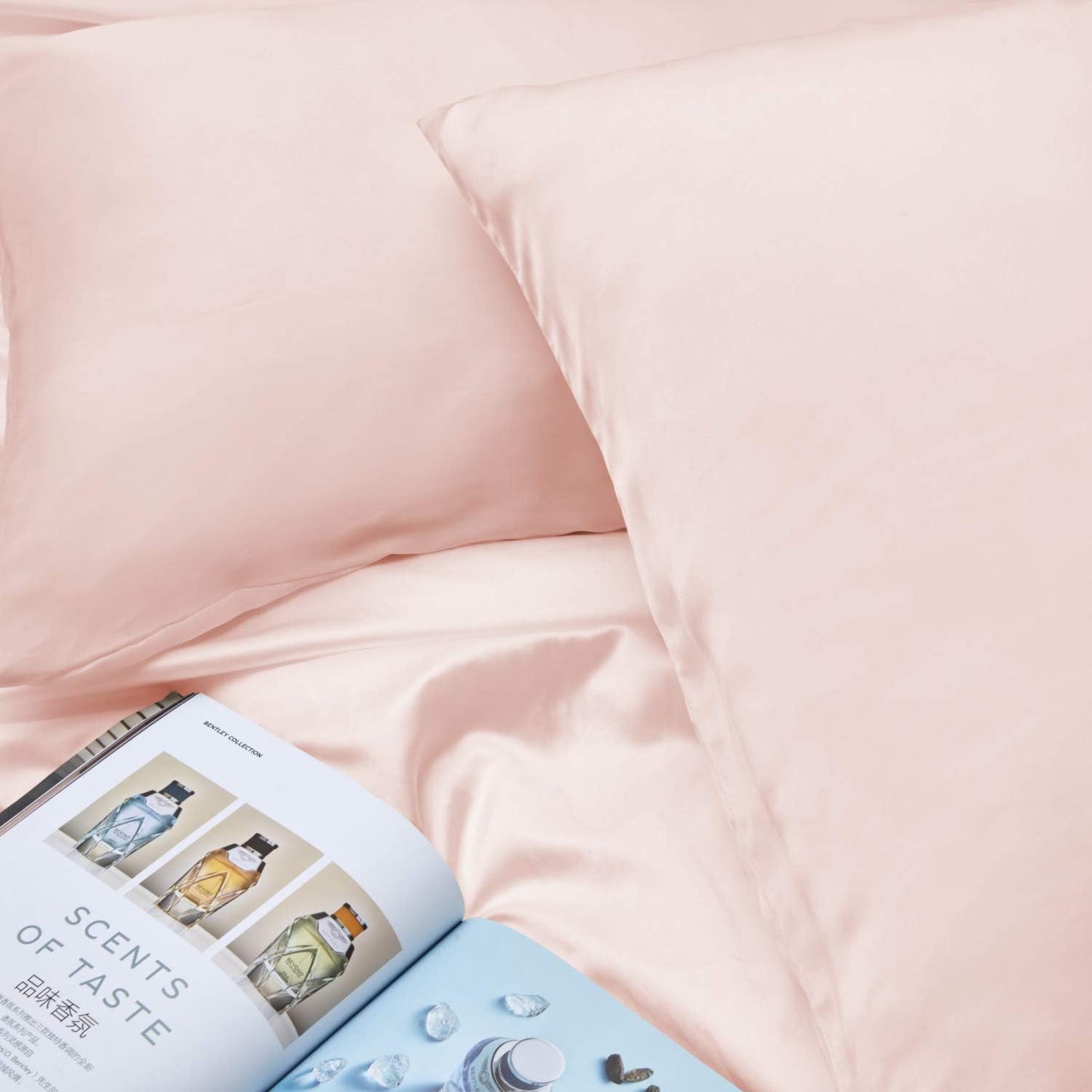 INSSL Silk Pillowcase for Women, Mulberry Silk Pillowcase for Hair and Skin and Stay Comfortable and Breathable During Sleep. (Pink, 20"×36")