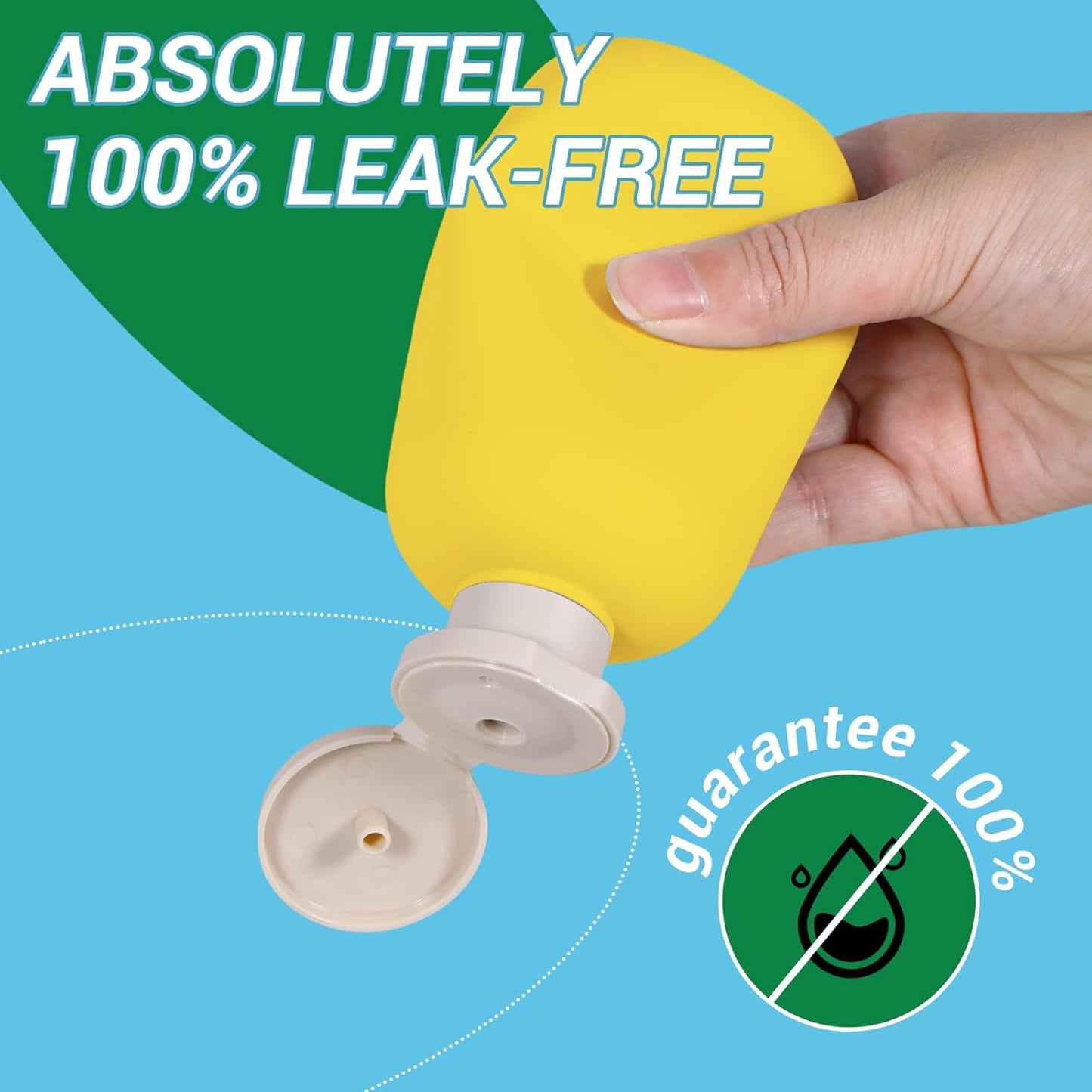 ASEVAT 6.7oz Airtight Plastic Travel Shampoo Bottles, Travel Shampoo and Conditioner Bottles Refillable, Empty Squeeze Bottle, Hand Soap Dispenser for Vacation, Gym, Lotion(OrangeYellowGreen)