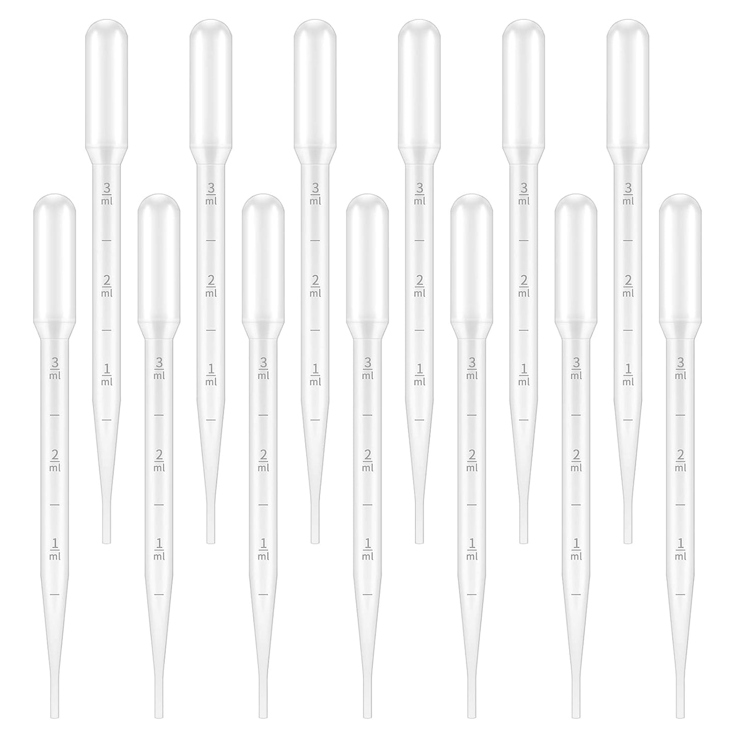 G2PLUS 100PCS 3ml Disposable Plastic Pipettes, Essential Oils Graduated Transfer Pipettes for Science Laboratory, Experiment, Essential Oils, Make up Tool