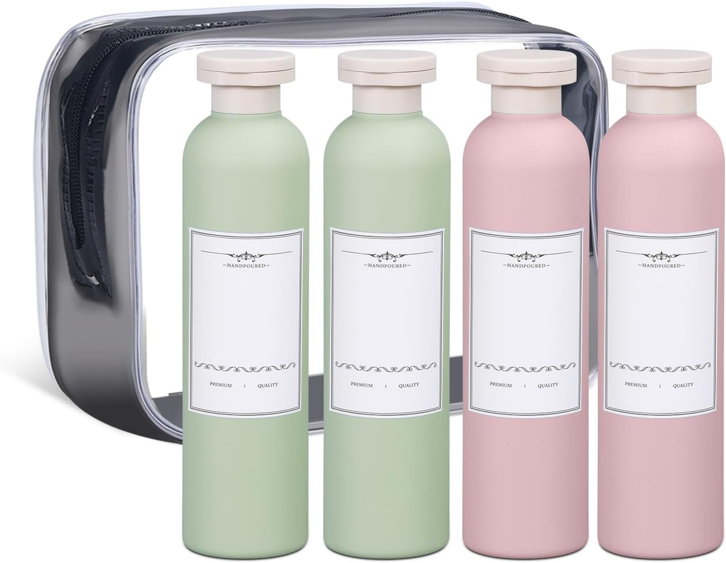 ASEVAT 8.8 oz Plastic Squeeze Bottles for Lotion, Shampoo, Body Lotion (4 Pcs)