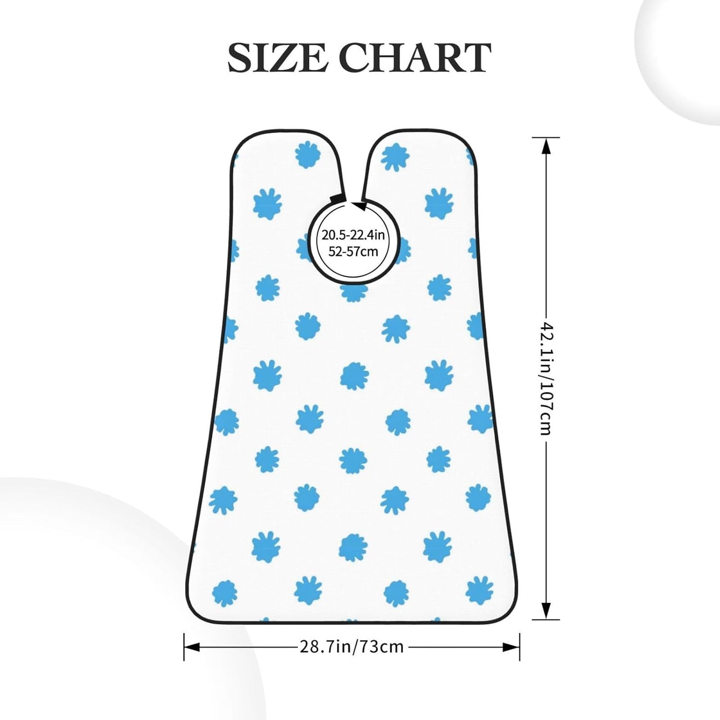 Beard Bib with 3 Suction Cups, Non-Stick Waterproof Hair Catcher Apron, Men's Shaving Essential for Grooming, Light Blue Animal Cow Print Shave Bib