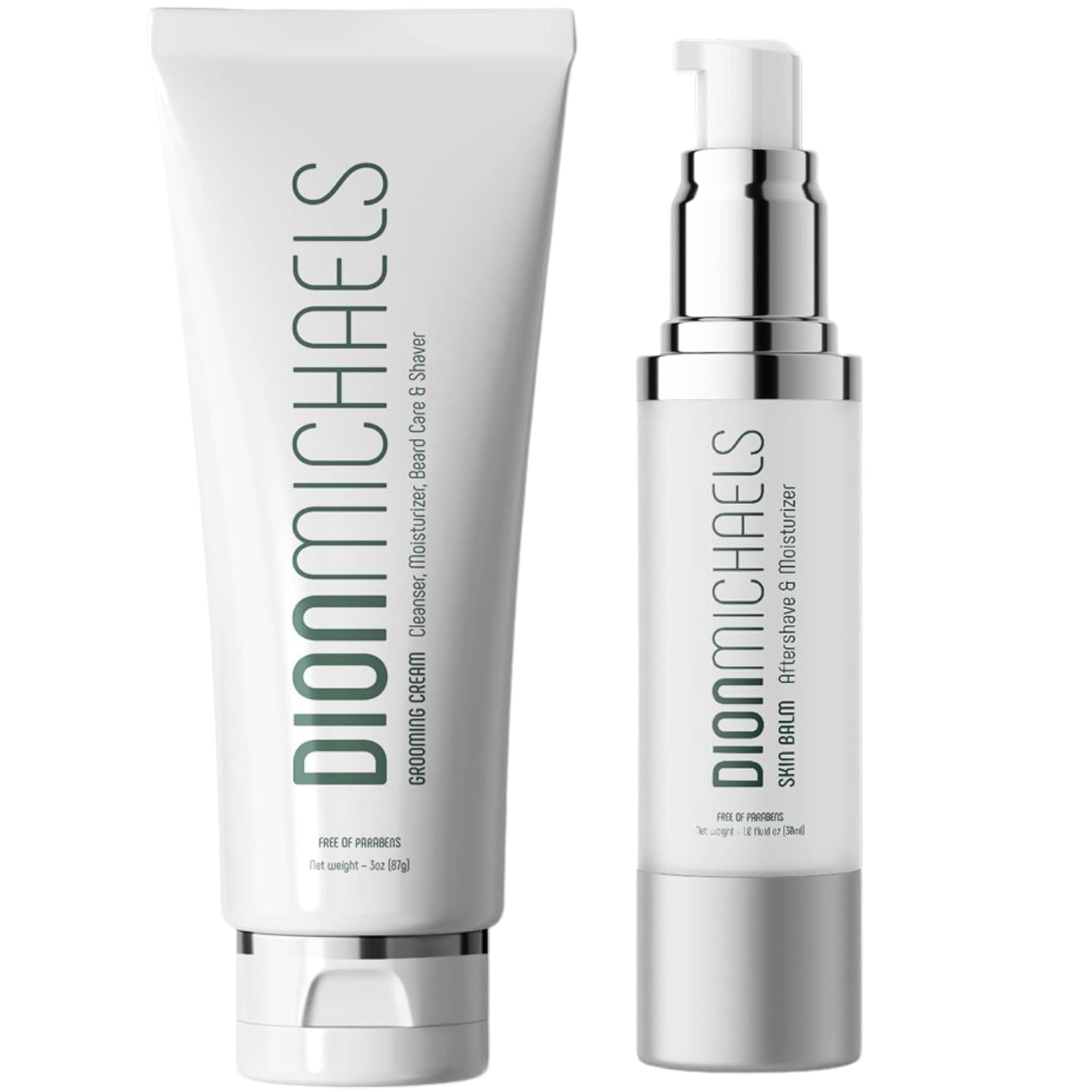 2-Pack Shaving Cream Set for Men - Includes 3oz 4-in1 Shaving Cream, Facial Cleanser, Beard Care, Face Moisturizer & 1oz 2-in1 Aftershave Balm & Moisturizer for Men - For All Skin Types