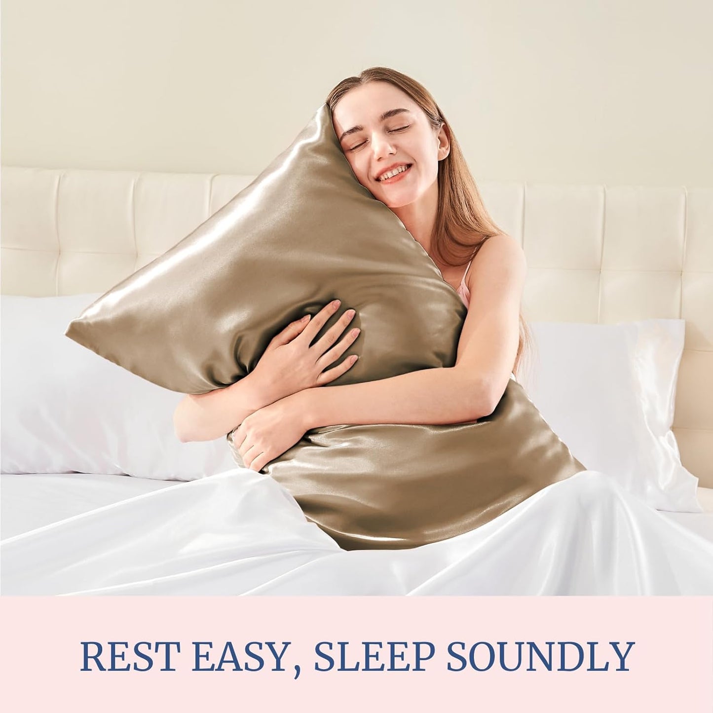 BEDELITE Satin Pillowcase for Hair and Skin, Super Soft Similar to Silk Pillow Cases 4 Pack with Envelope Closure, Cooling Pillowcases for Women Men (20"x30" Queen Size, Tawny Brown)