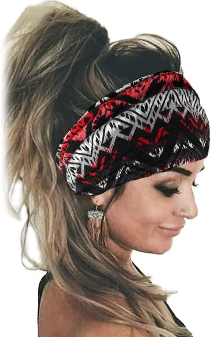 K-Elewon 3 Pack Women Wide Elastic Head Wrap Headband Sports yoga Hair Band