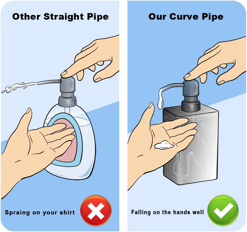 Soap Dispenser 2 Pack, 15 Oz Soap Dispenser with Brushed Nickel Pump.Refillable Hand Soap Dispenser for Bathroom Countertop & Kitchen Home Decor-White