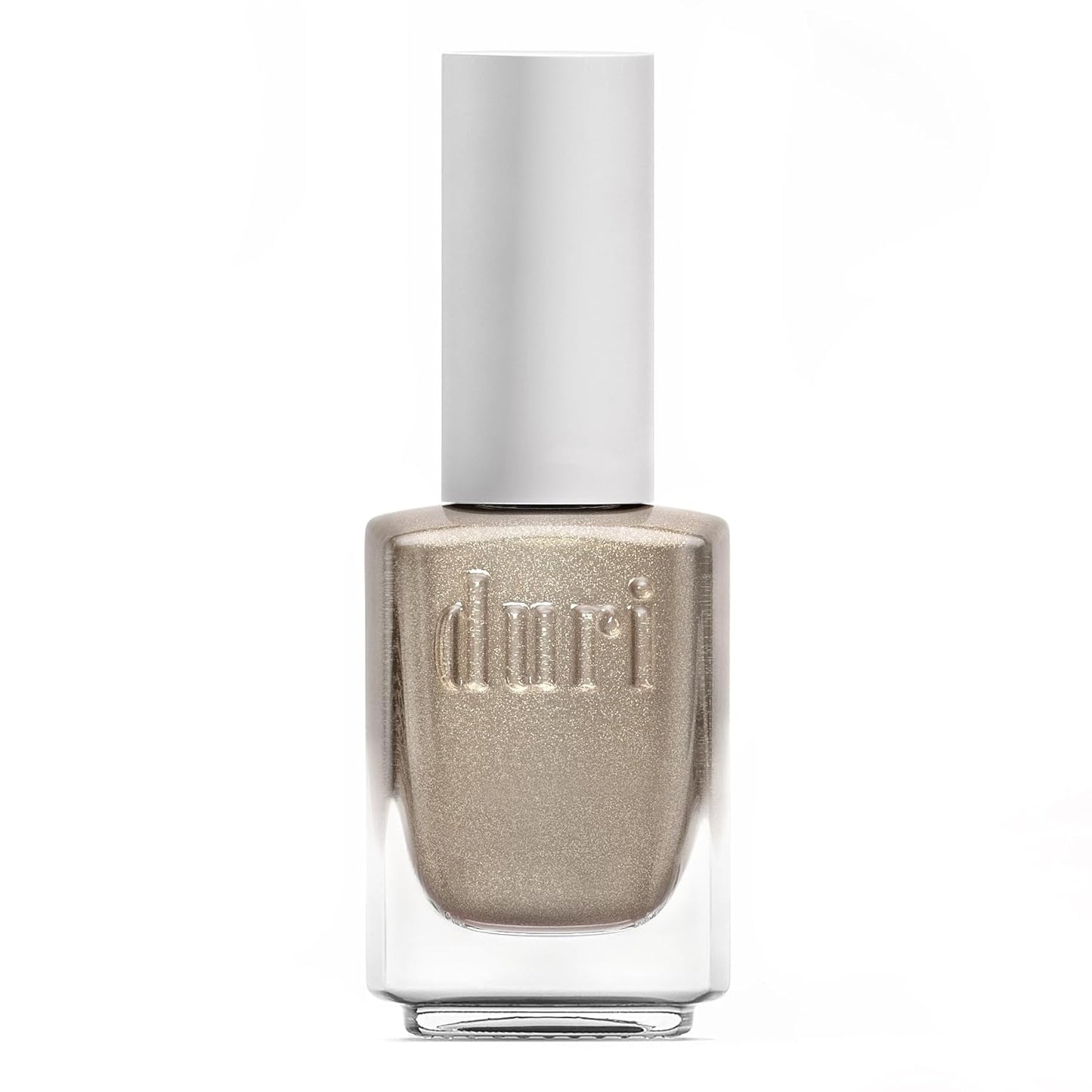 duri 200 Pure Ice Nail Polish, White with Gold Metallic Shimmer Fine Glitter, Fast Drying, Semi Sheer, Lasting, 0.45 Fl Oz
