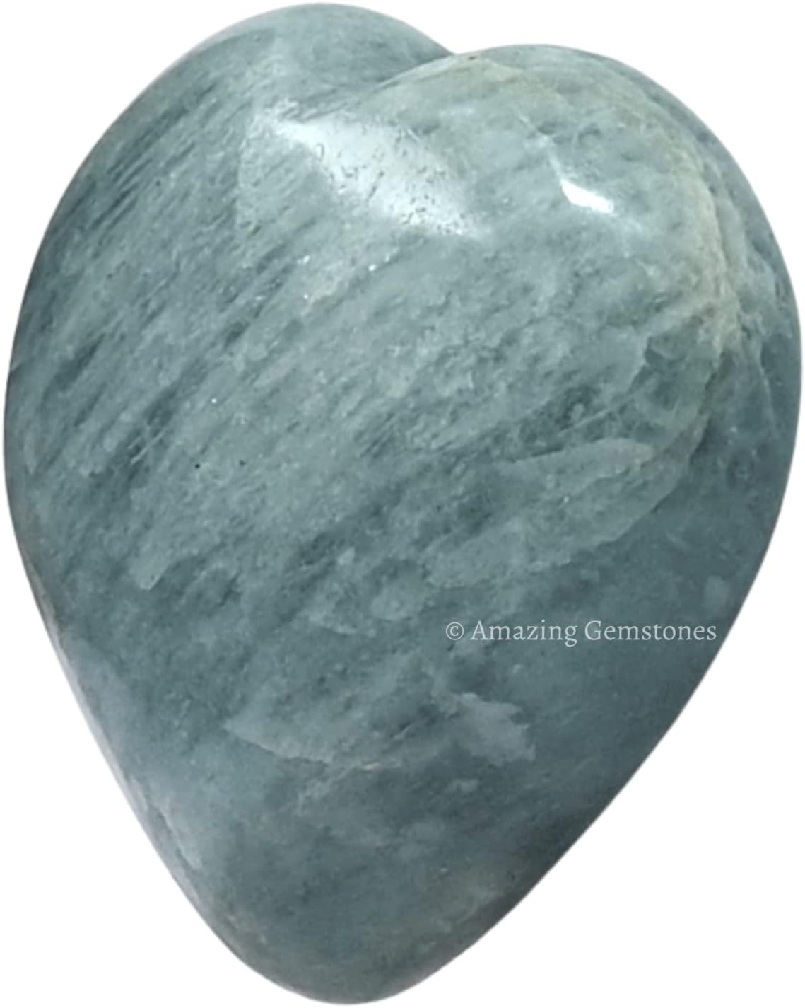Aquamarine Crystal Heart Palm Stone - Pocket Massage Worry Stone for Natural Body Chakra Balancing, Reiki Healing and Crystal Grid