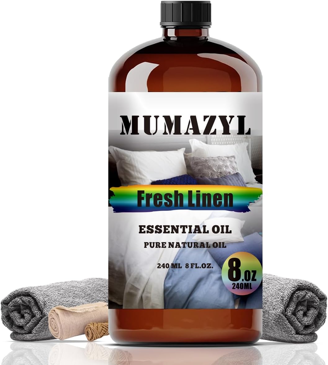 Fresh Linen Essential Oil, Fresh Linen Oil 8 Fl Oz 240ML for Diffuser Humidifier Yoga Cleaning DIY Candle Soap Making Fragrance Oils