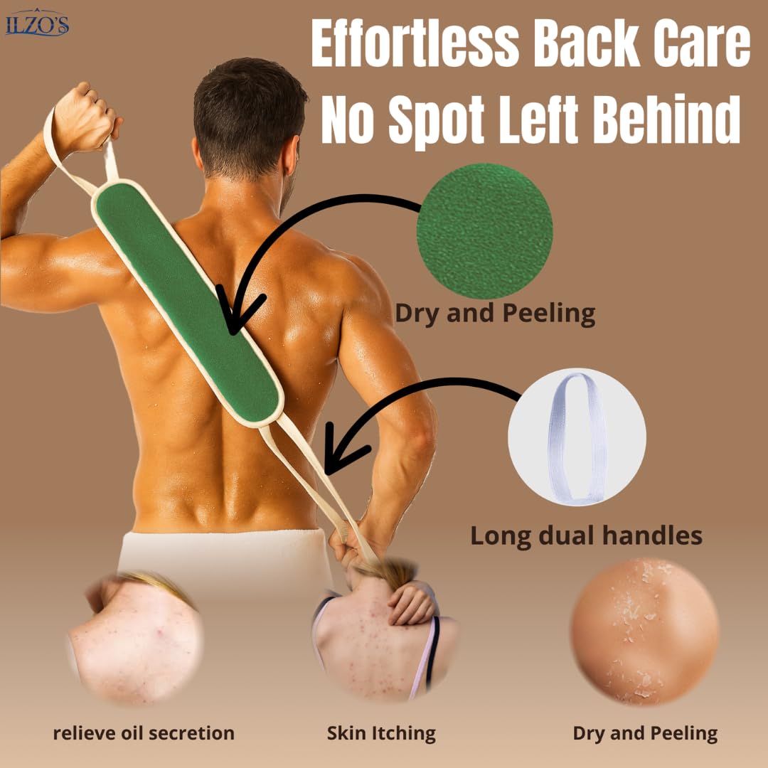 Original Moroccan Kessa Exfoliating Glove Set (ILZO’S) – 3-Piece Hammam Mitts for Face, Body & Back – Deep Skin Cleansing & Dead Skin Removal – Reusable Natural Exfoliator – Assorted Colors (GREEN)