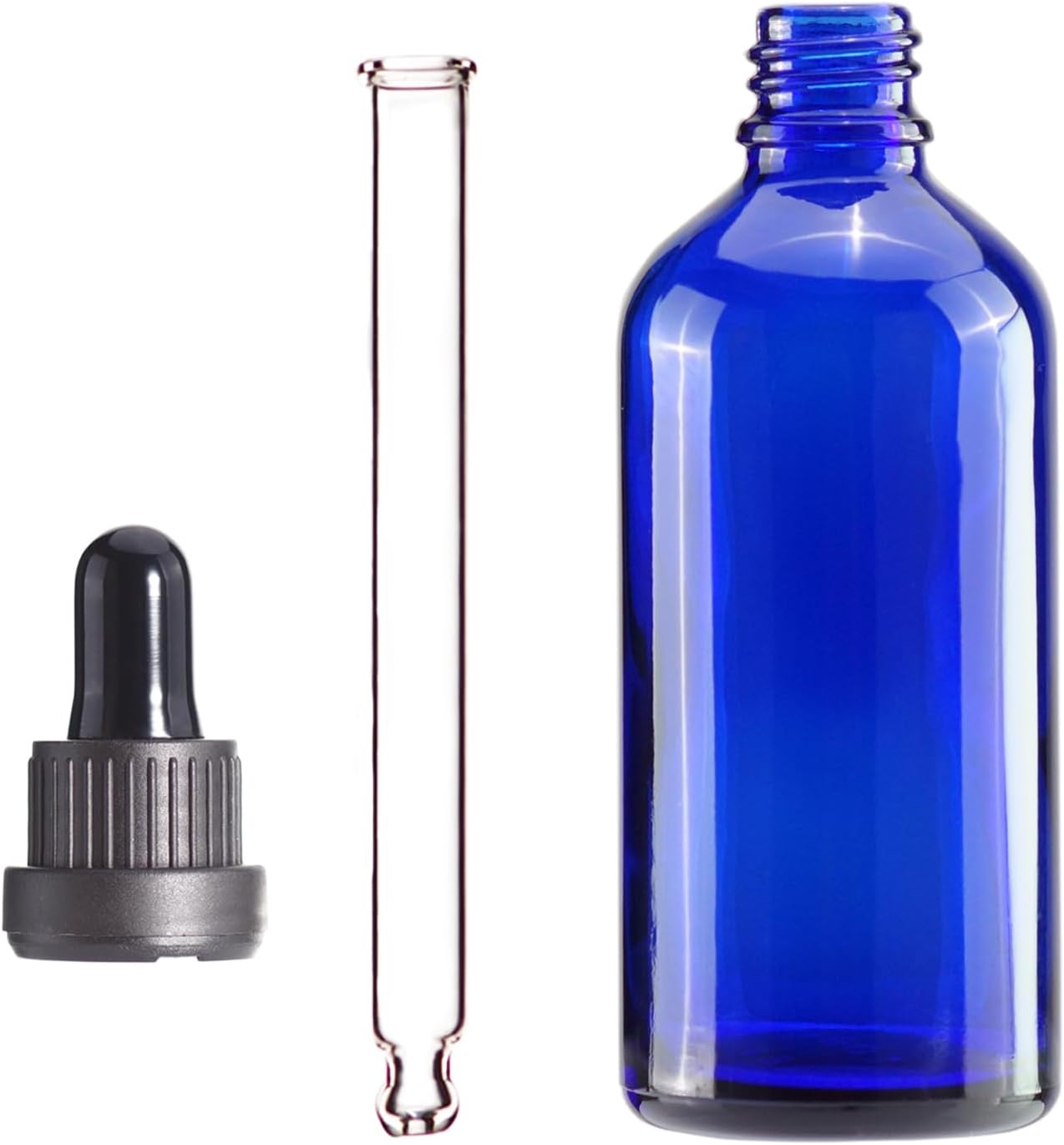 YIZHAO Blue Glass Dropper Bottle 4oz, Tincture Bottles with Glass Dropper, for Essential Oils, Aromatherapy, Cosmetic, Laboratory, Pharmacy, Liquids, Travel –4 Pcs