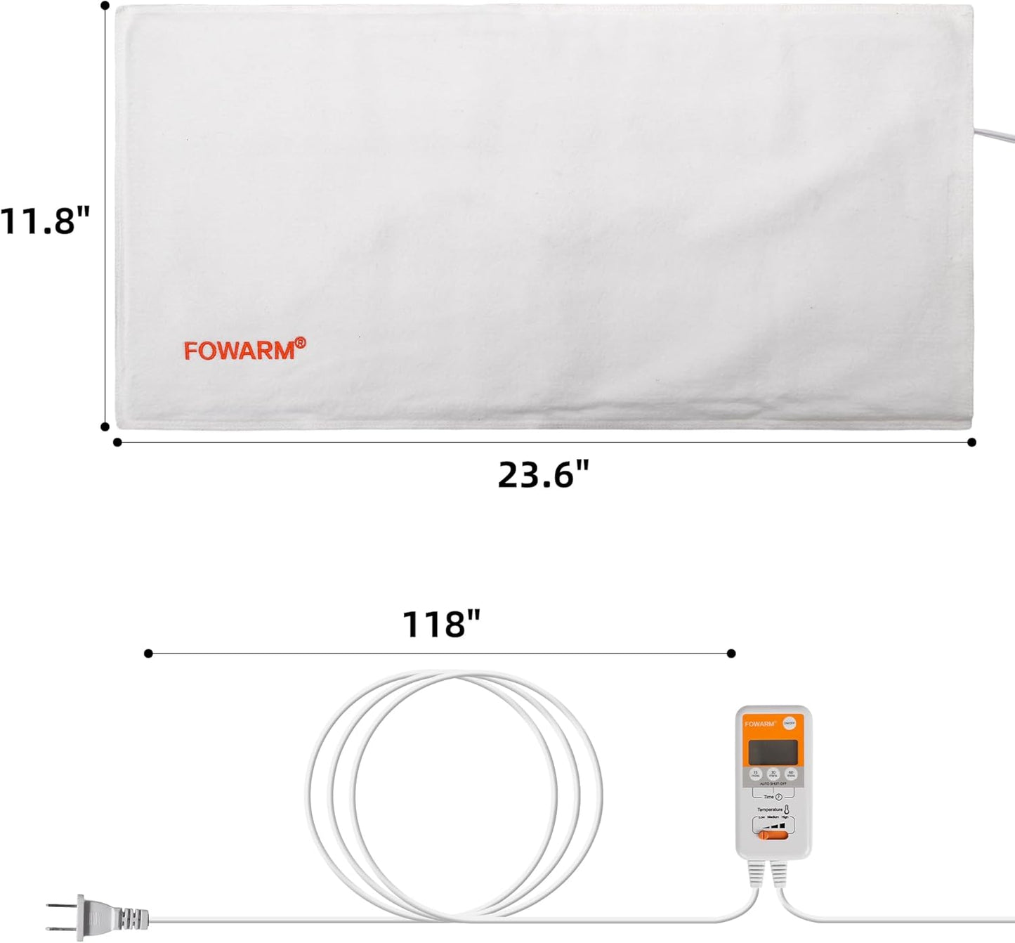 Moist Heat Heating Pad for Back, Neck, Shoulder and Period Cramps, Weighted Electric Heating Pad for Deep Pain Relief, Auto Shut Off, Washable Removable Soft Cover, Large 11.8"x26"