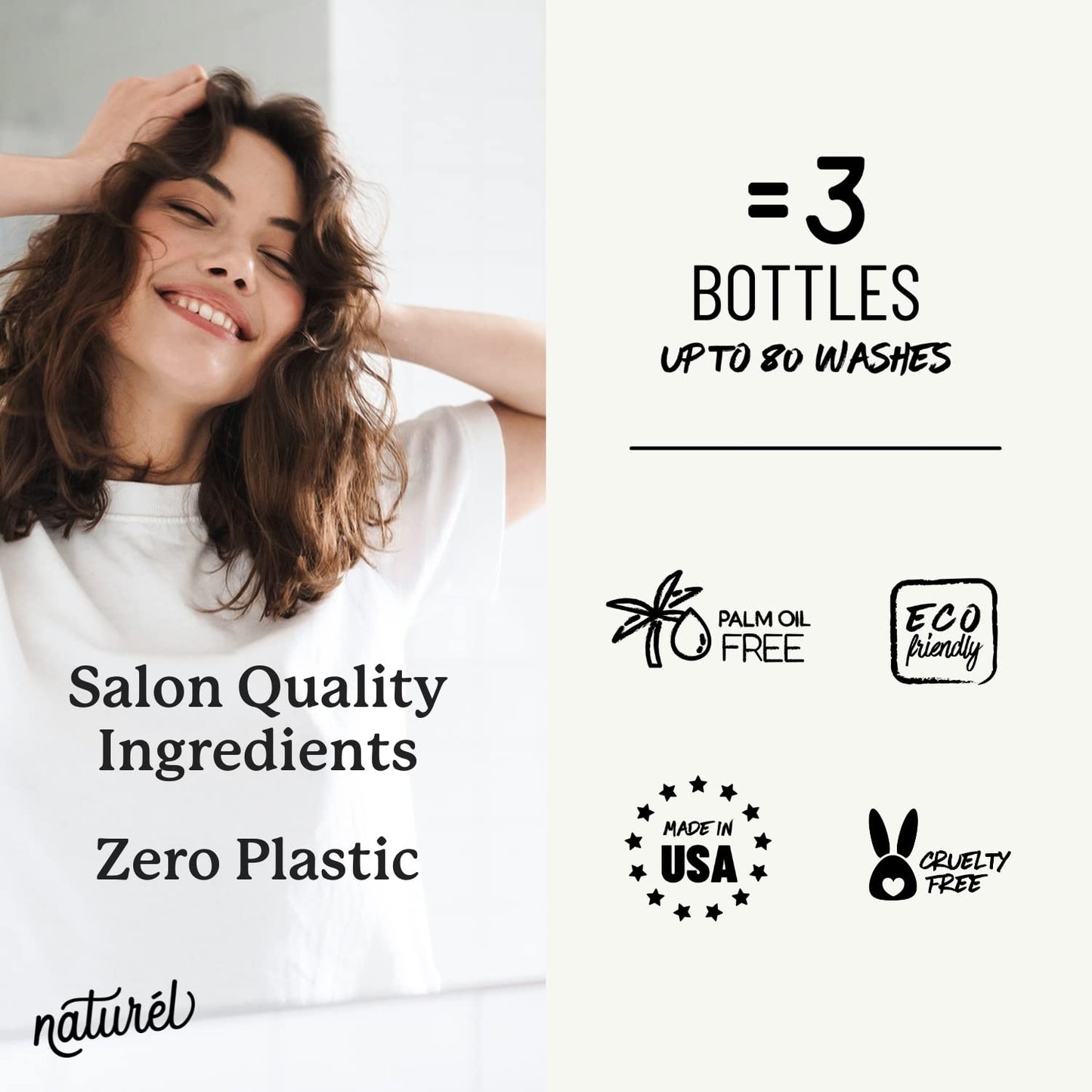 Naturel Maintain Shampoo Bar with Castor Oil and Grapefruit Oil for Hair Growth and Shine, Vegan, Zero Waste, Cruelty Free, Made in USA