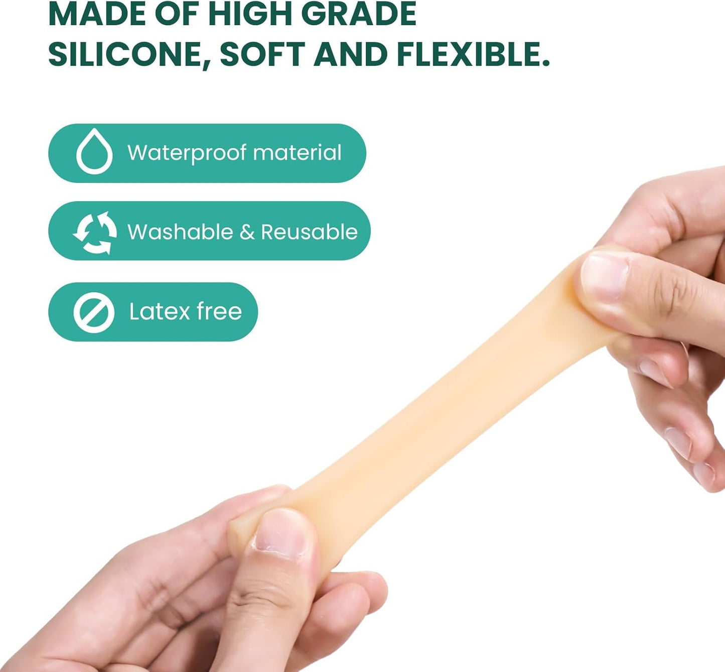 Welnove Gel Toe Cap and Protector - Silicone Toe Covers - Toe Cushions for Pain Relief, Missing or Ingrown Toenails, Corns, Calluses, Blisters (8 Small, Beige)