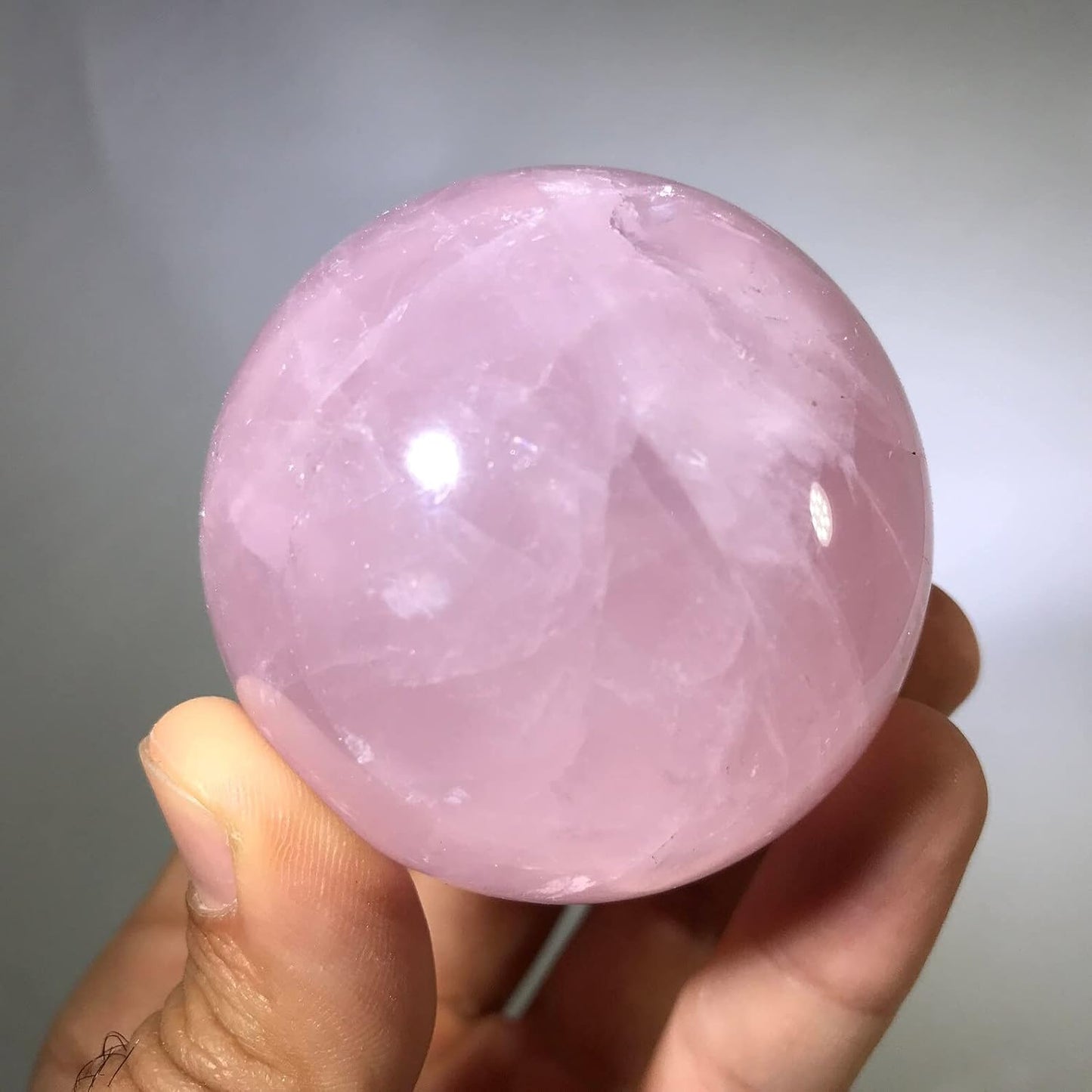 1.4" Rose Quartz Baoding Balls Small Pink Crystal Healing Stress Balls, Hand Balls for Hand Therapy, Stress Relief and Fingers and Wrist Exercise Balls with Carry Pouch (Box-Packed) M27