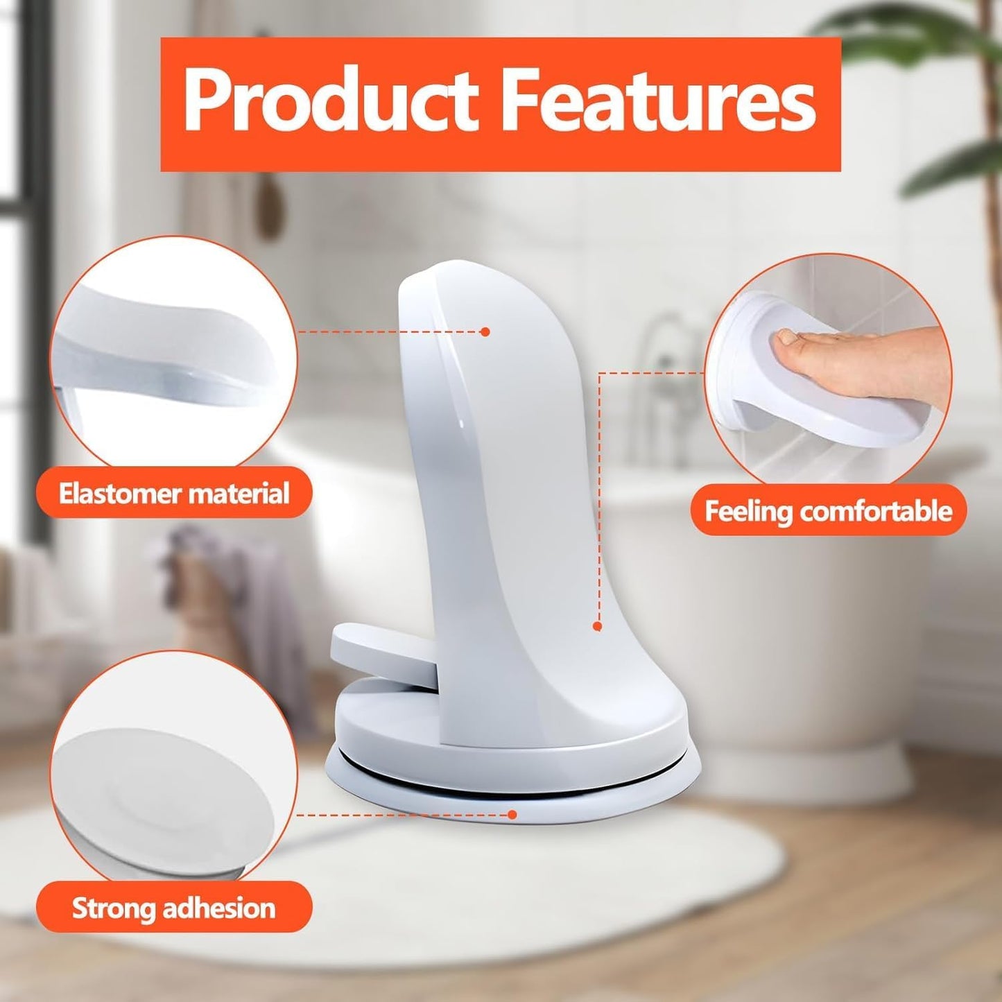Shower Step - Shower Foot Rest for Shaving Legs, No-Hole Design, Strong Suction Cup, Non-Slip Bathroom Foot Pedal for Inside Shower Shaving Legs (1Pc)