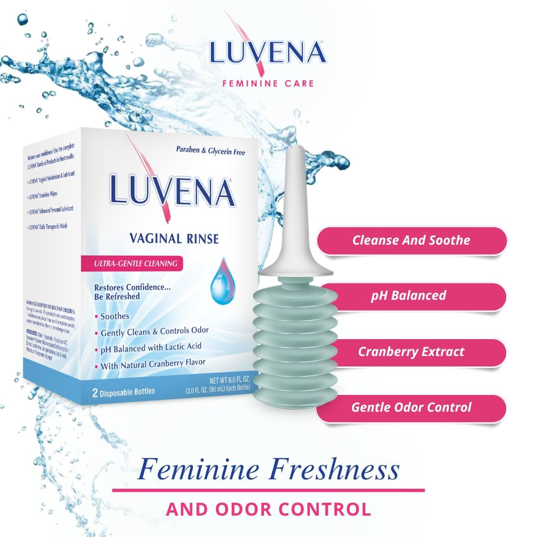 Luvena Daily Personal Feminine Rinse - Ultra Gentle Wash to Maintain Freshness & Resist Odor - pH Balanced, Paraben Free - Soothing (2 Pack, 3oz Bottles)