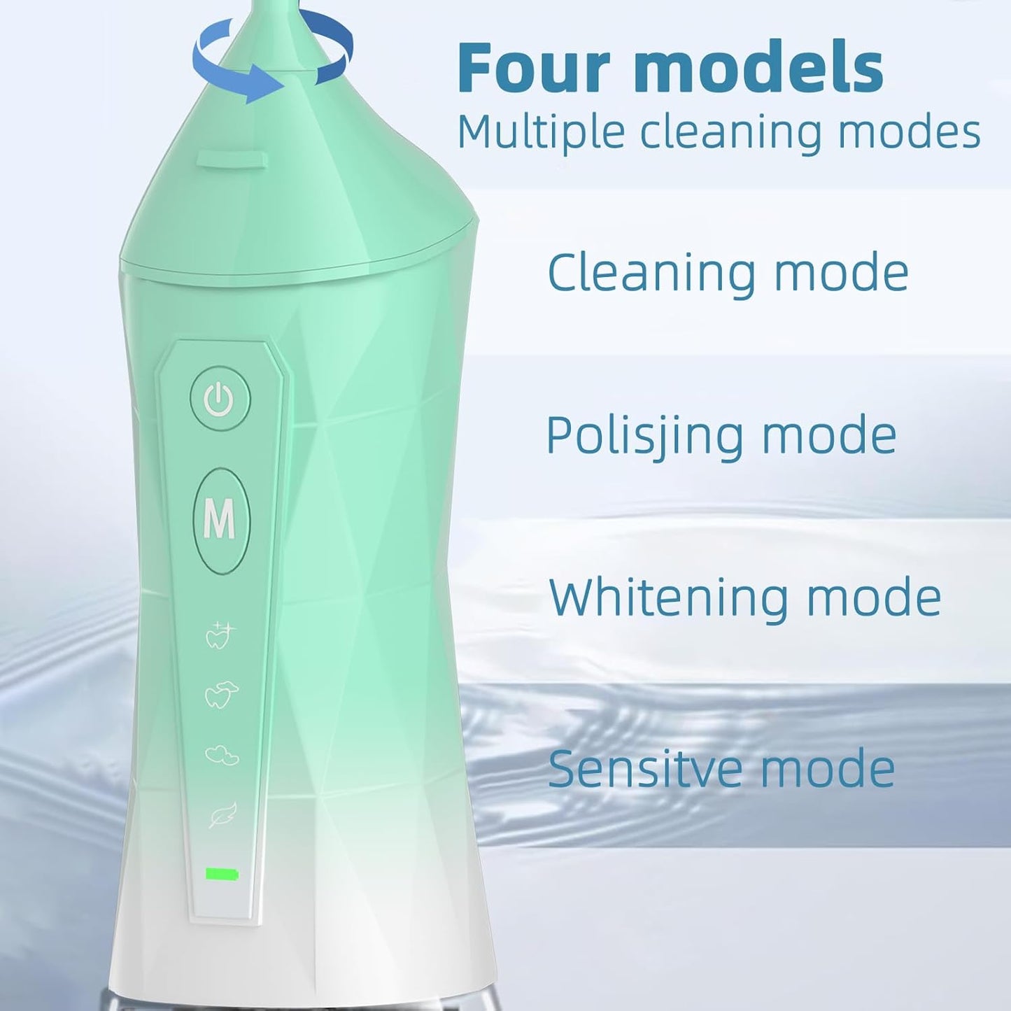 Water Dental Flosser Teeth Pick: Portable Cordless Oral Irrigator 320ML Rechargeable Travel Irrigation Cleaner with 5 Flossing Tips, IPX7 Waterproof Electric Flossing Machine for Teeth Cleaning