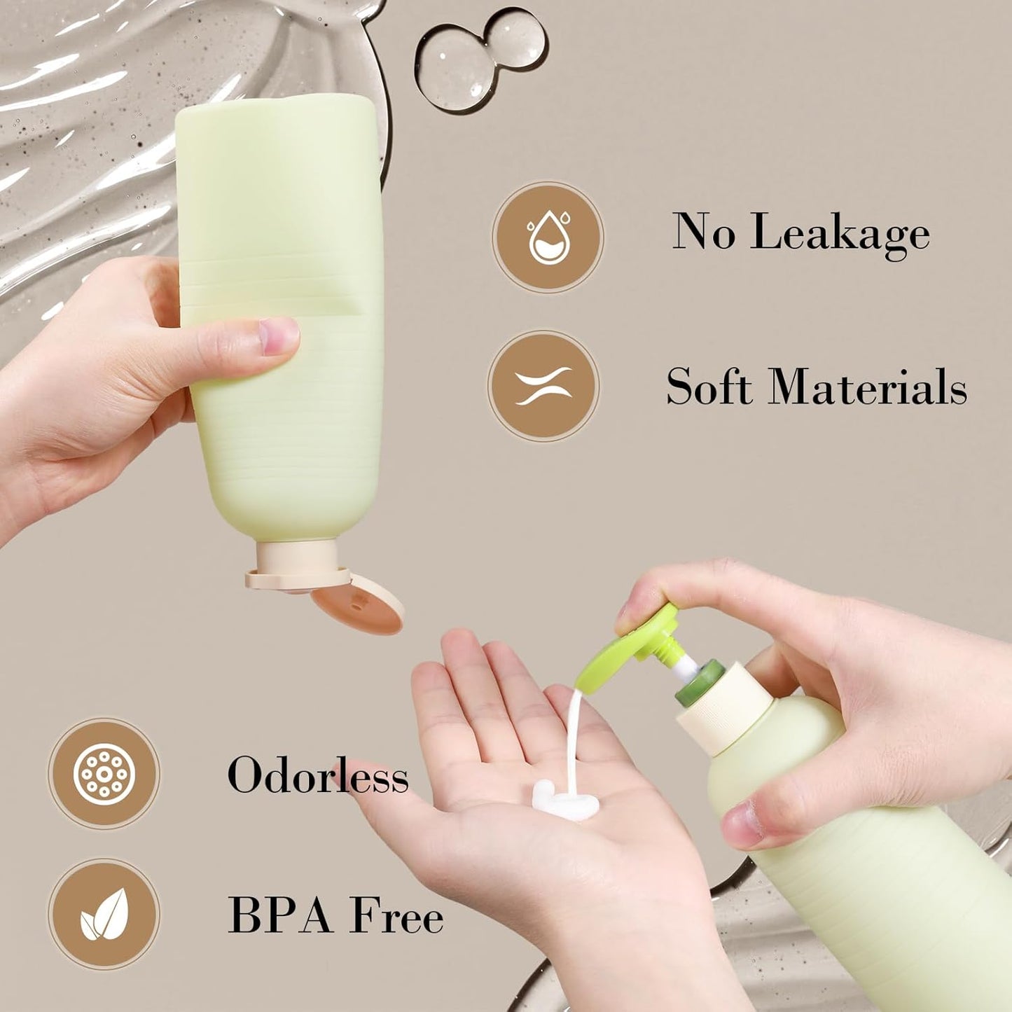 13.4oz Travel Shampoo Bottle with Flip Cap, Refillable Plastic Pump Bottles Dispenser for Soap, Shampoo, Lotions, Liquid Body Wash, Creams and Massage Oil (2 Pack, 13.5oz/400ml)