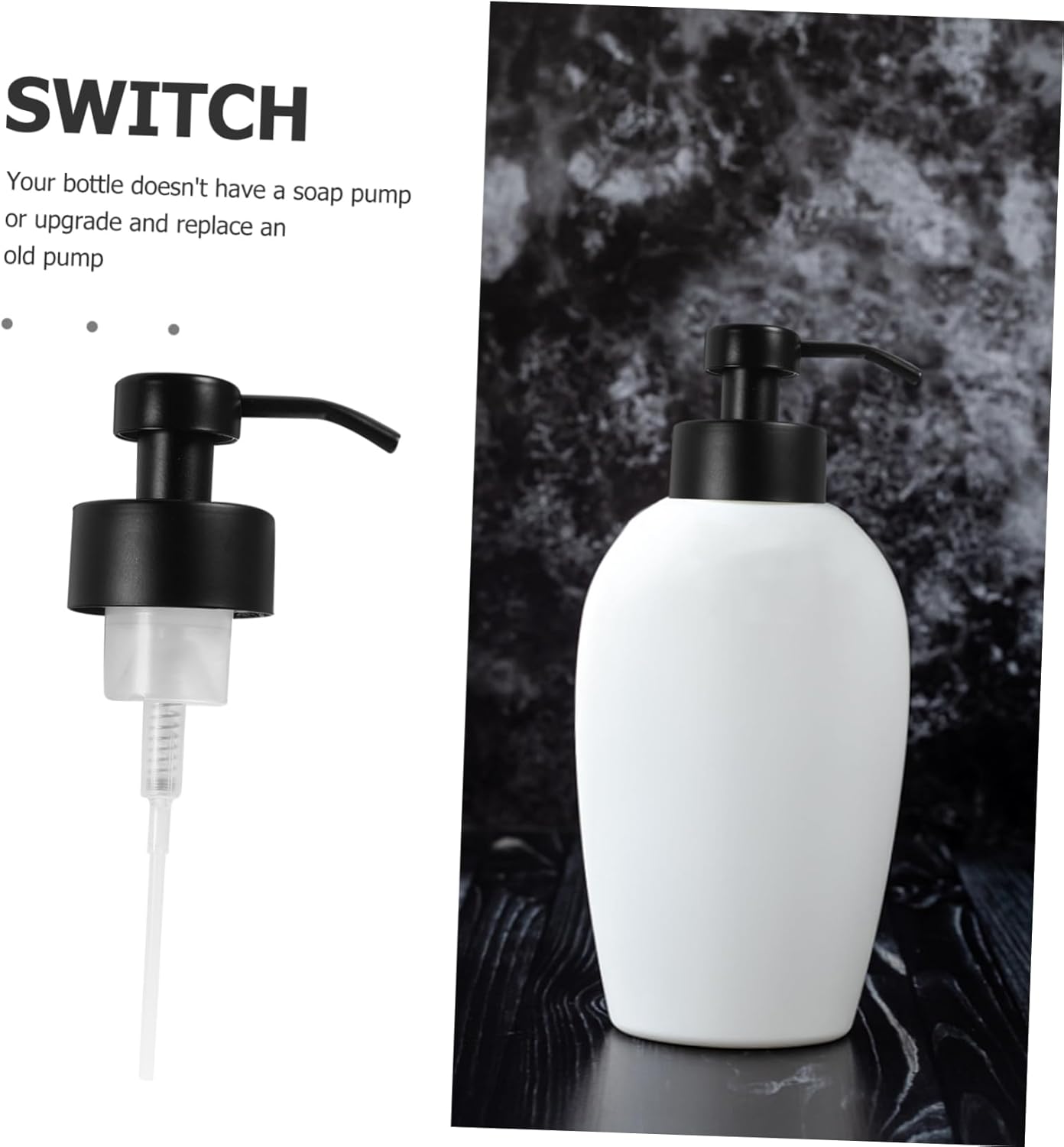 2pcs Soap Dispenser Pump Replacement Threaded Foaming Shampoo Lotion Pump Head Stainless Steel for Bottles of Soap Shampoo and Conditioners