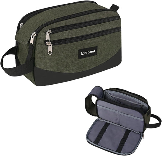Travel Toiletry Bag for Men Toiletry Bag Dopp Kit Water-resistant Shaving Bag Large Travel Toiletry Organizer Travel Essentials Green