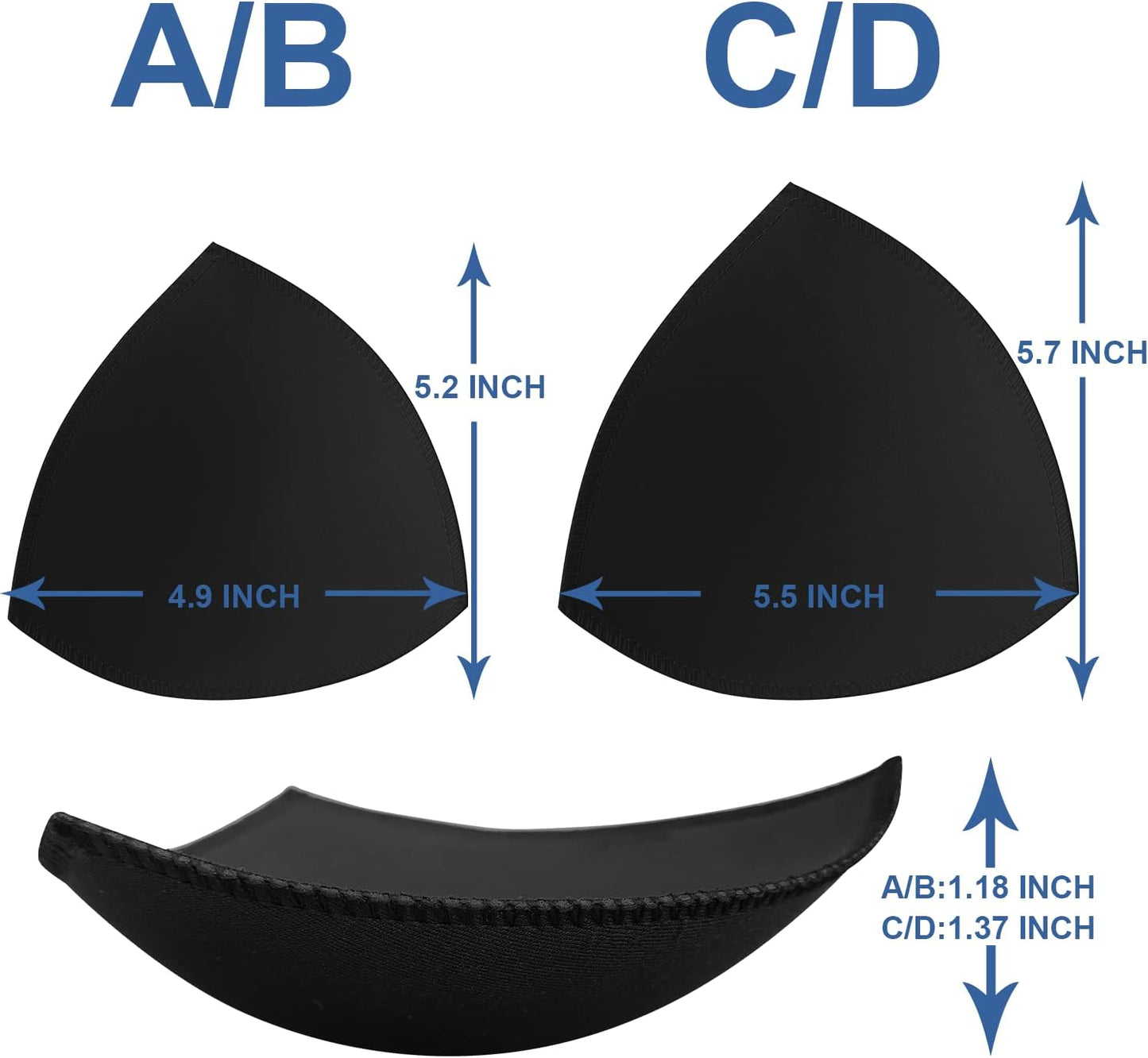 Bra Pad Insert,Removable Sport Bra Cup Triangle Breathable & Reusable Bra Pad for Yoga Bra,Swimsuits,Bikini