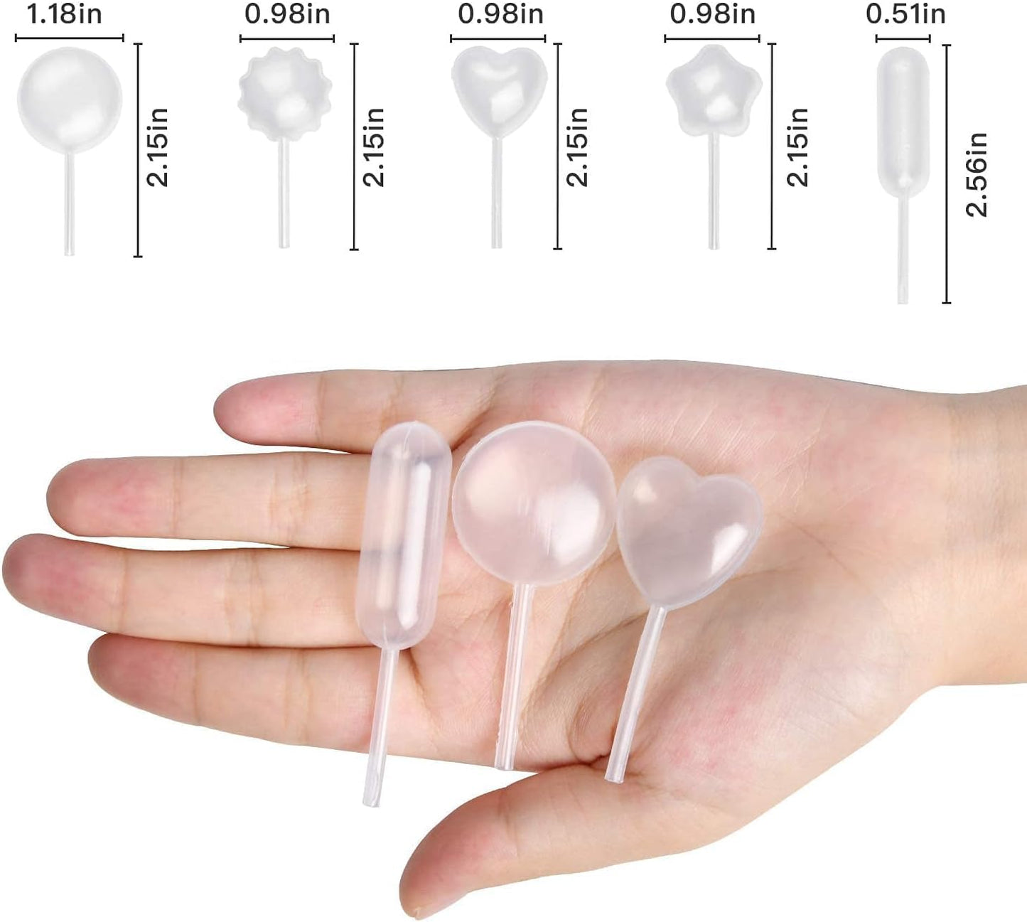 100 Pieces 4ml Cupcake Pipettes, Food Grade Plastic Disposable Pipettes Mini Liquid Injector (100-B)