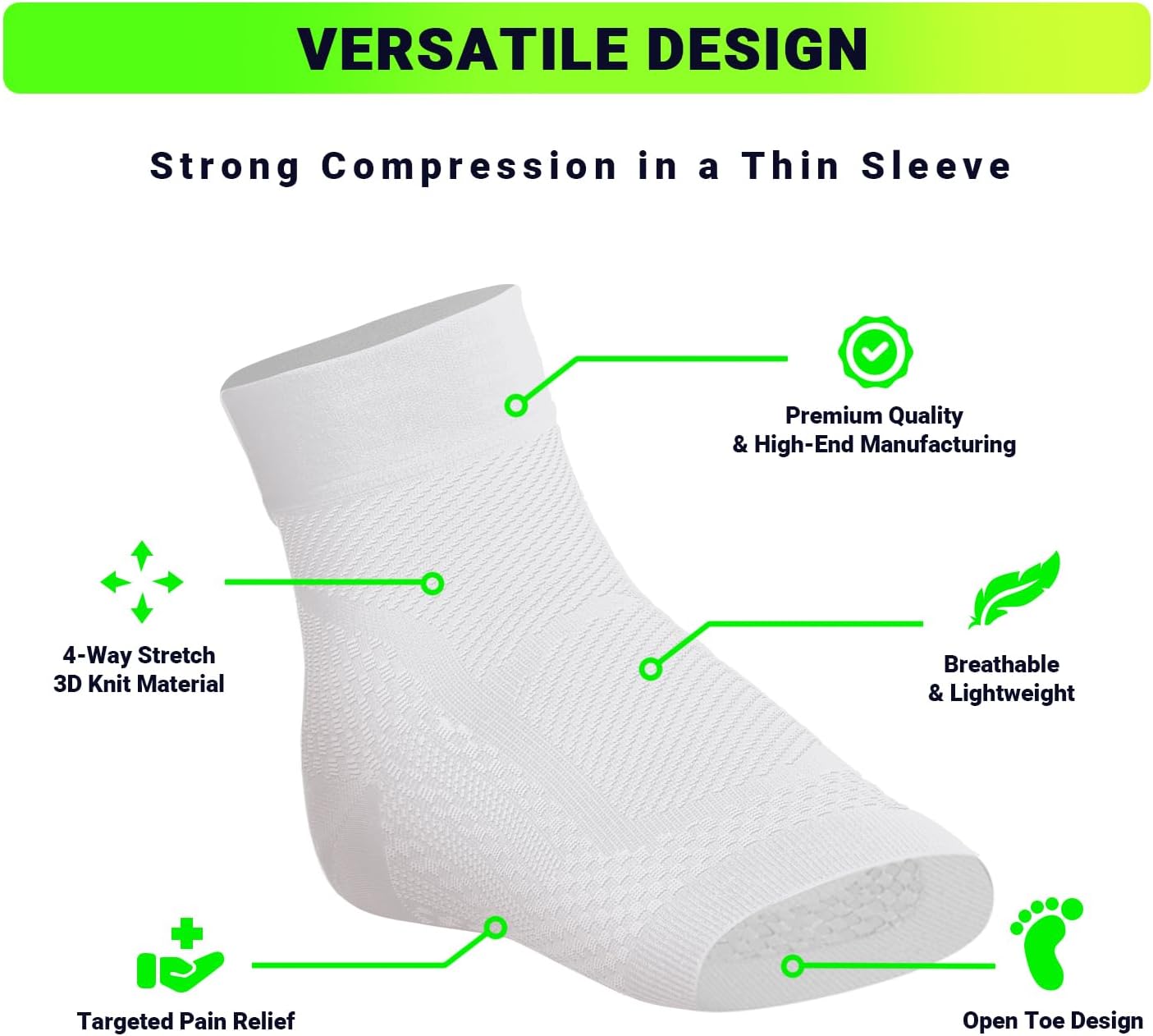 TechWare Pro Ankle Brace Compression Sleeve - Plantar Fasciitis Sock. Relieves Achilles Tendonitis. Foot Arch Support Reduces Joint Pain, Swelling & Heel Spur Pain. Injury Recovery Braces for Sports