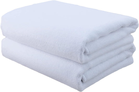 POLYTE Professional Quick Dry Lint Free Microfiber Hair Drying Salon Towel, 20 x 40 in, 2 Pack (White)